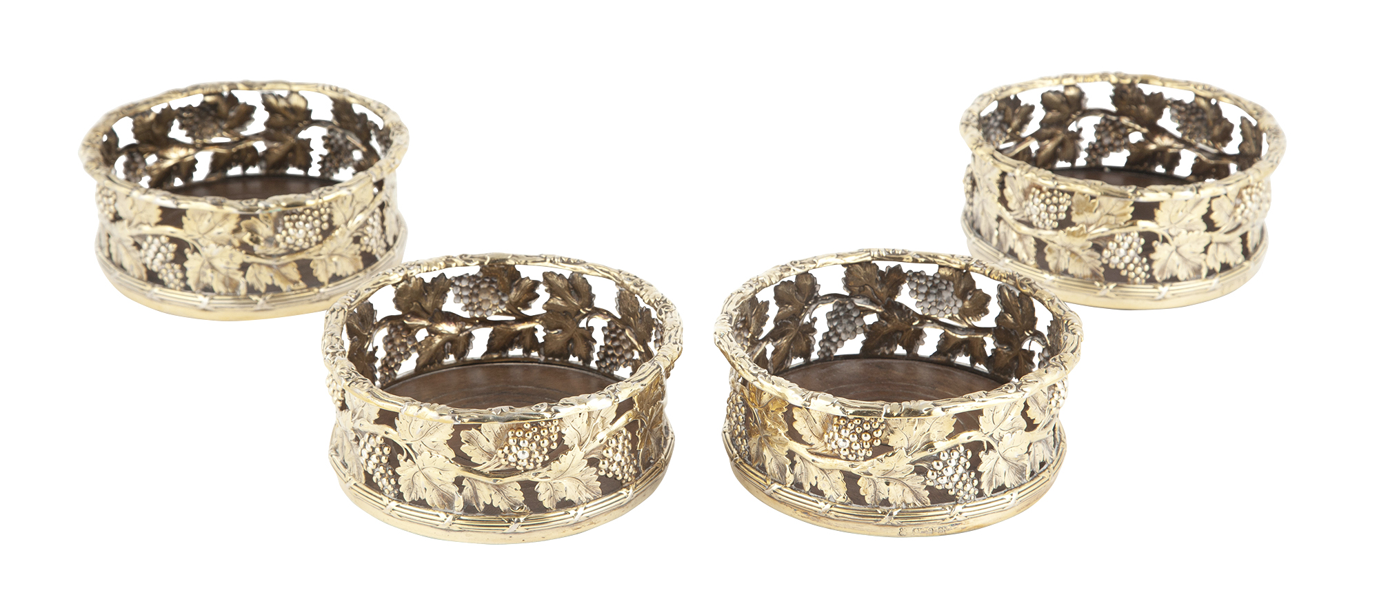 Lot image - Set of Four William IV Sterling Silver Wine Coasters