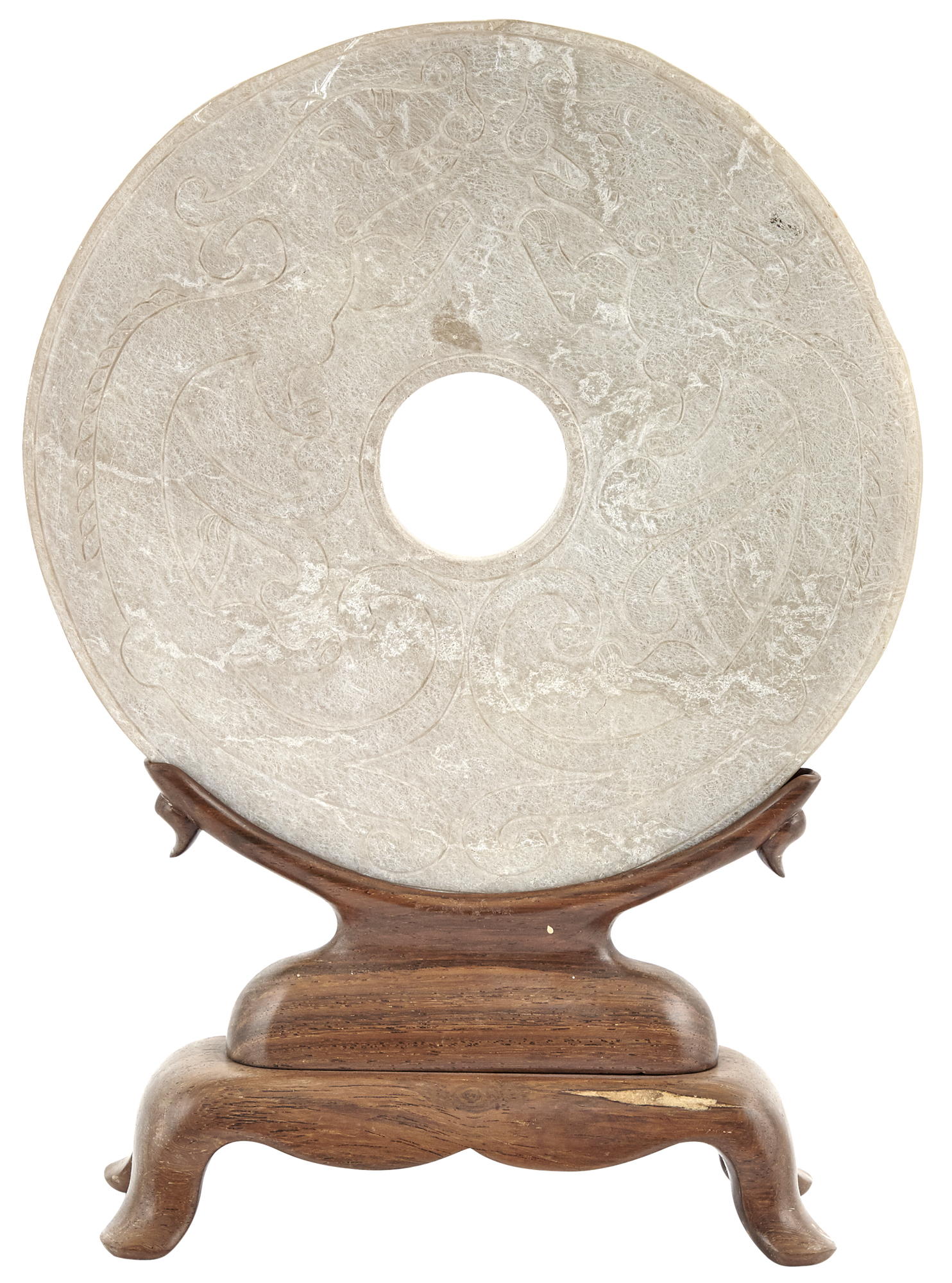Lot image - An Archaistic Chinese Calcified Jade Bi Disc