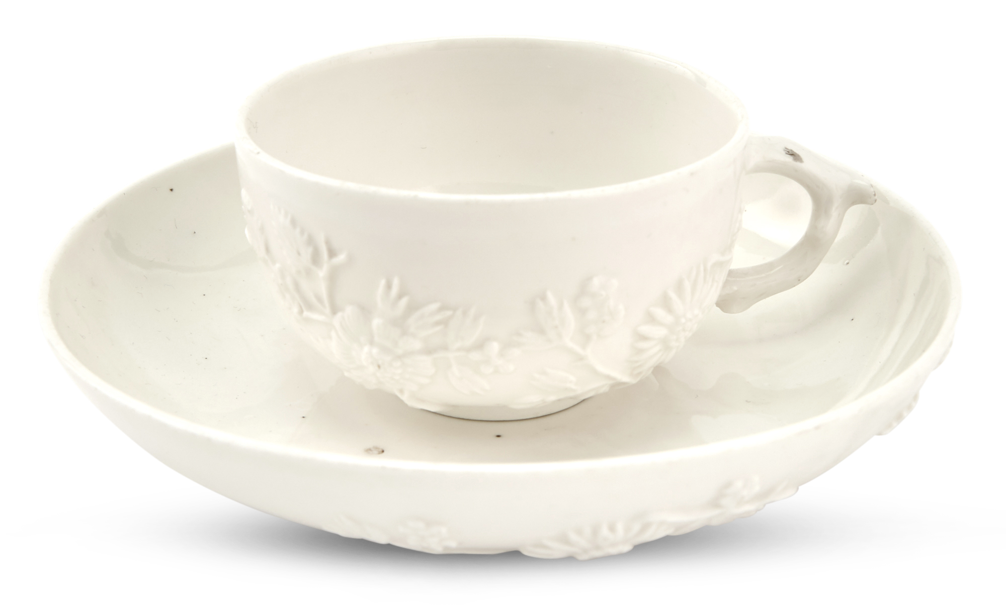 Lot image - Berlin (Wegley) White Porcelain Teacup and Saucer