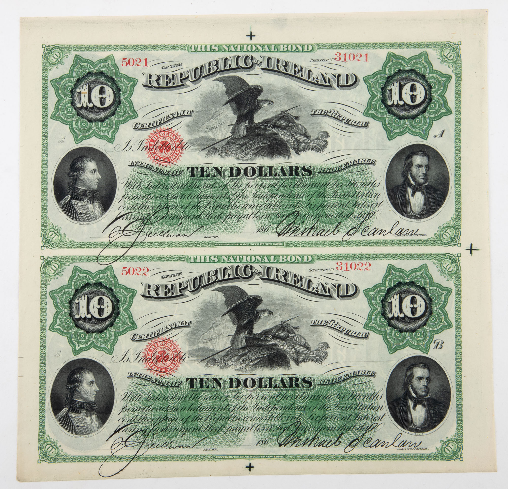 Lot image - Republic of Ireland Fenian Brotherhood Ten Dollar Bond