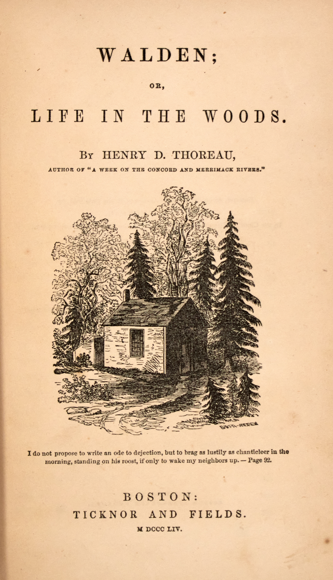 Lot image - THOREAU, HENRY DAVID  Walden; or, Life in the Woods