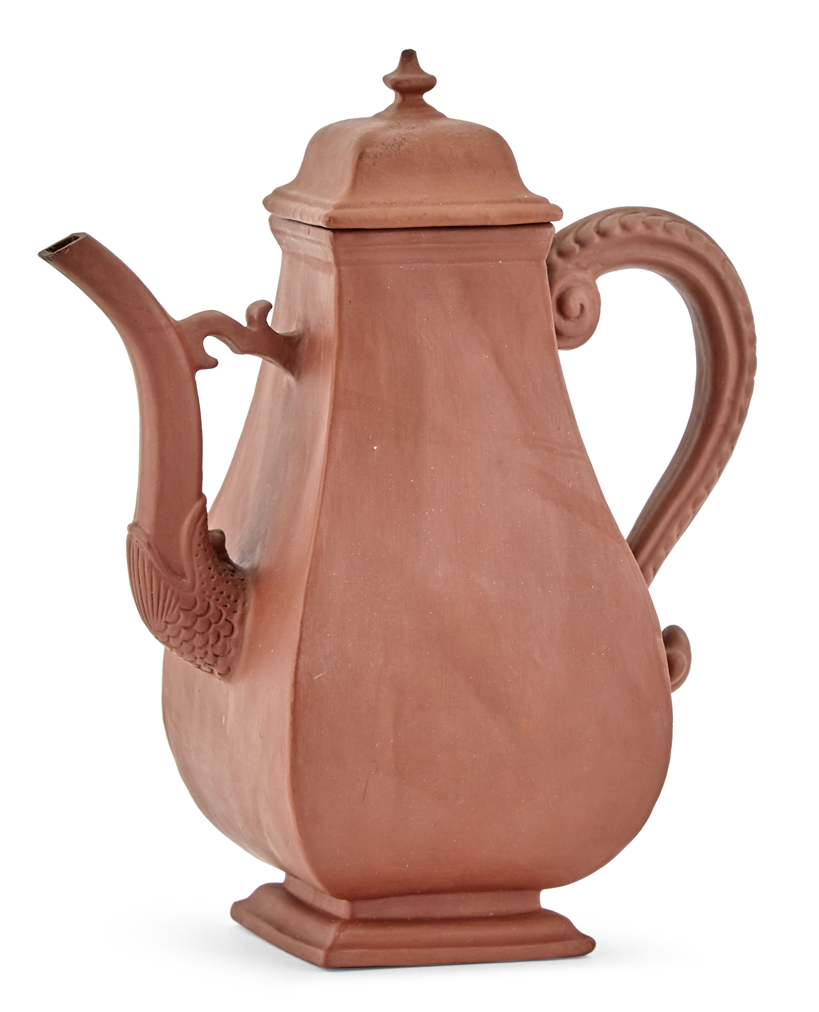 Lot image - Böttger Red Stoneware Coffee Pot and Cover