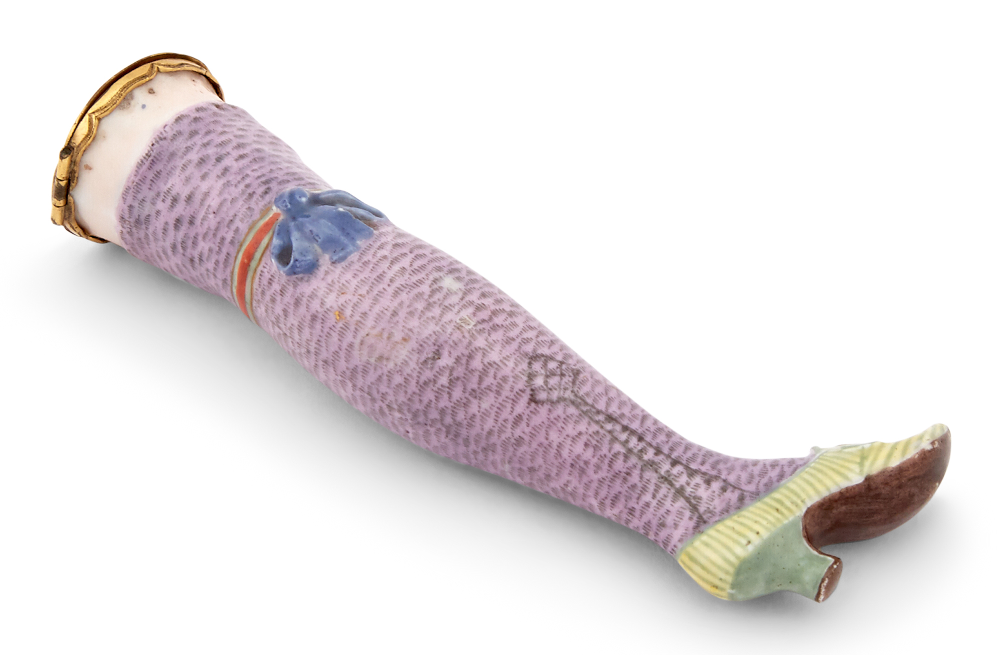 Lot image - Continental Gilt-Mounted Porcelain Etui