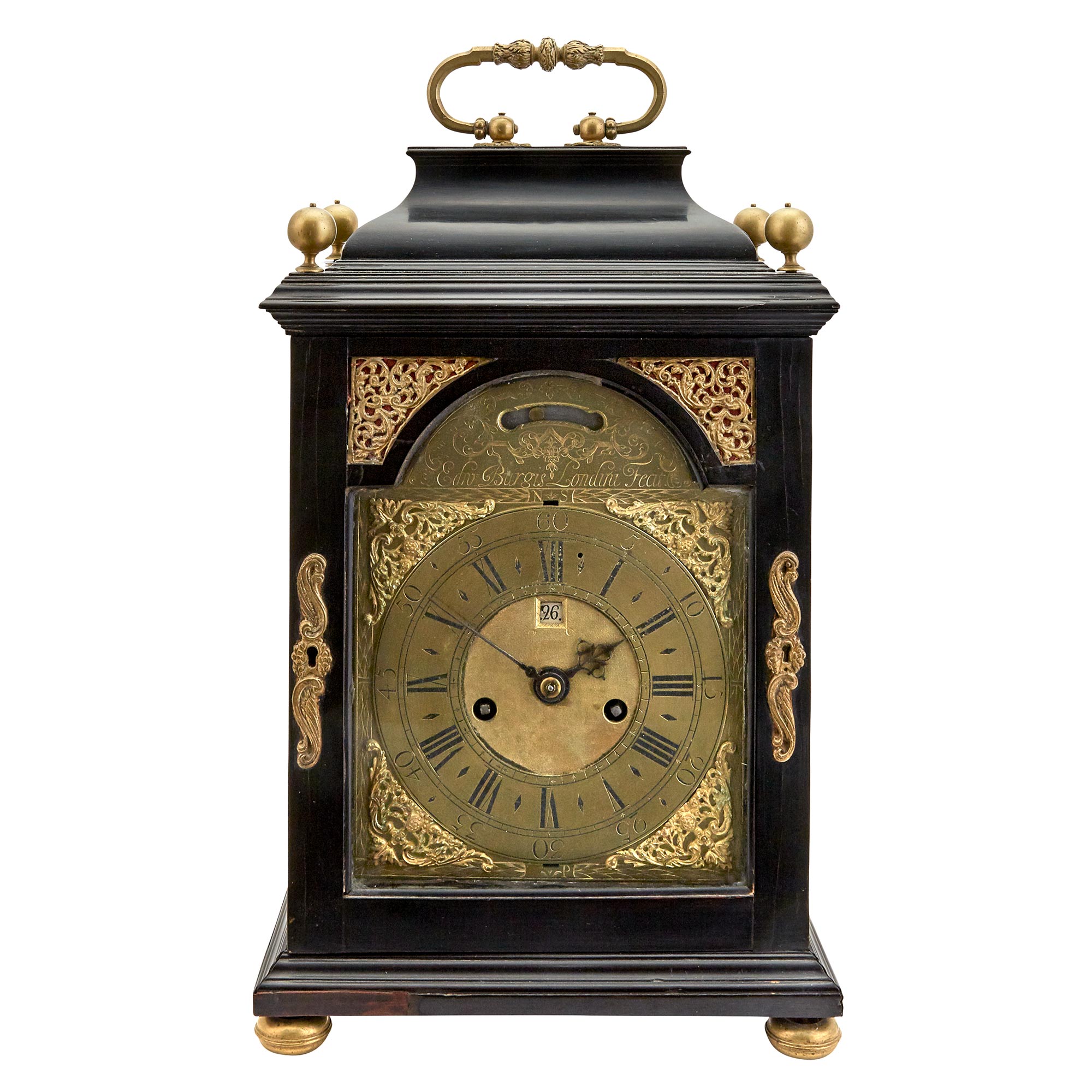 Lot image - George II Ebonized Wood Bracket Clock