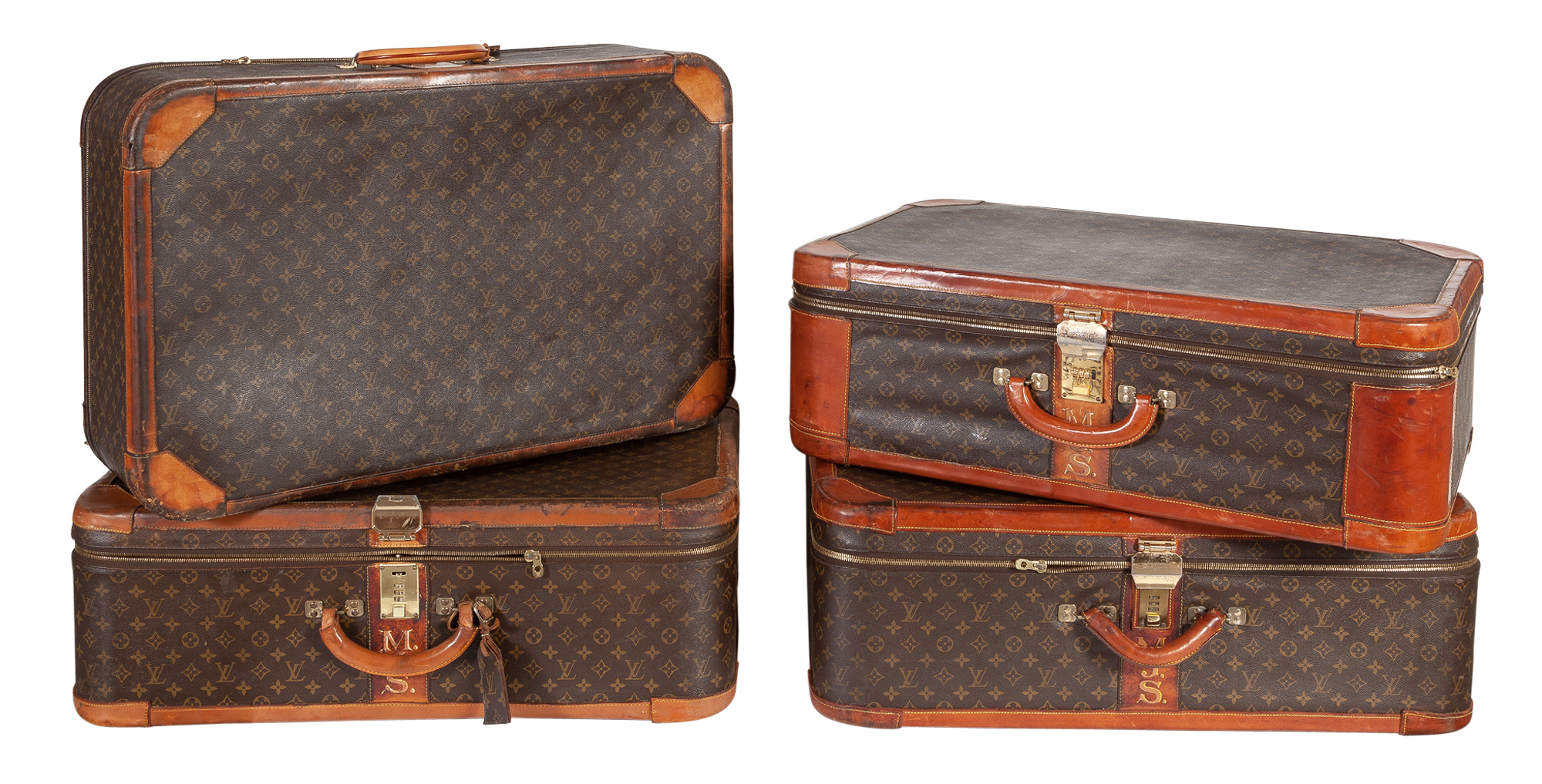 Lot image - Group of Four Louis Vuitton Monogram Canvas Suitcases