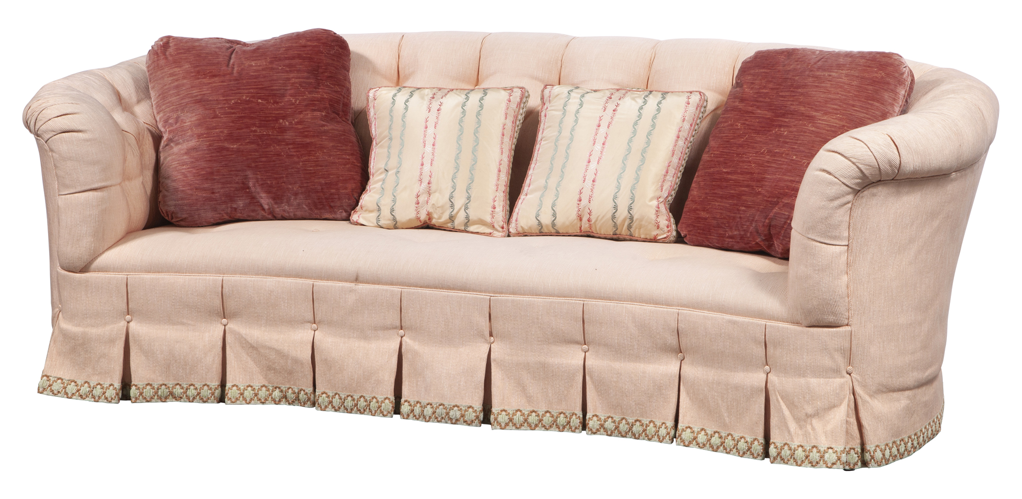 Lot image - Upholstered Button-Tufted Sofa