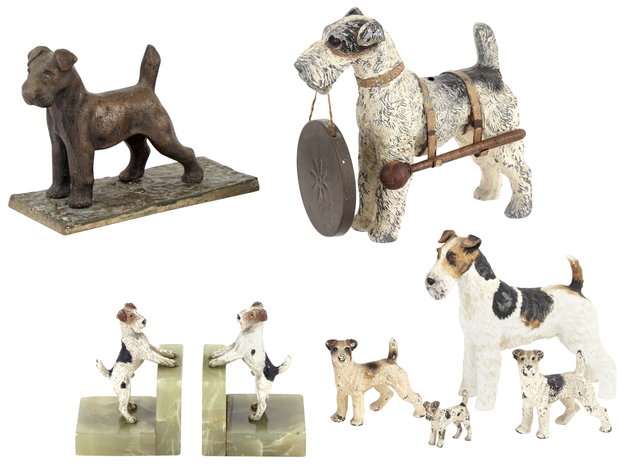 Lot image - Group of Eight Cast-Iron and Other Dog Figures