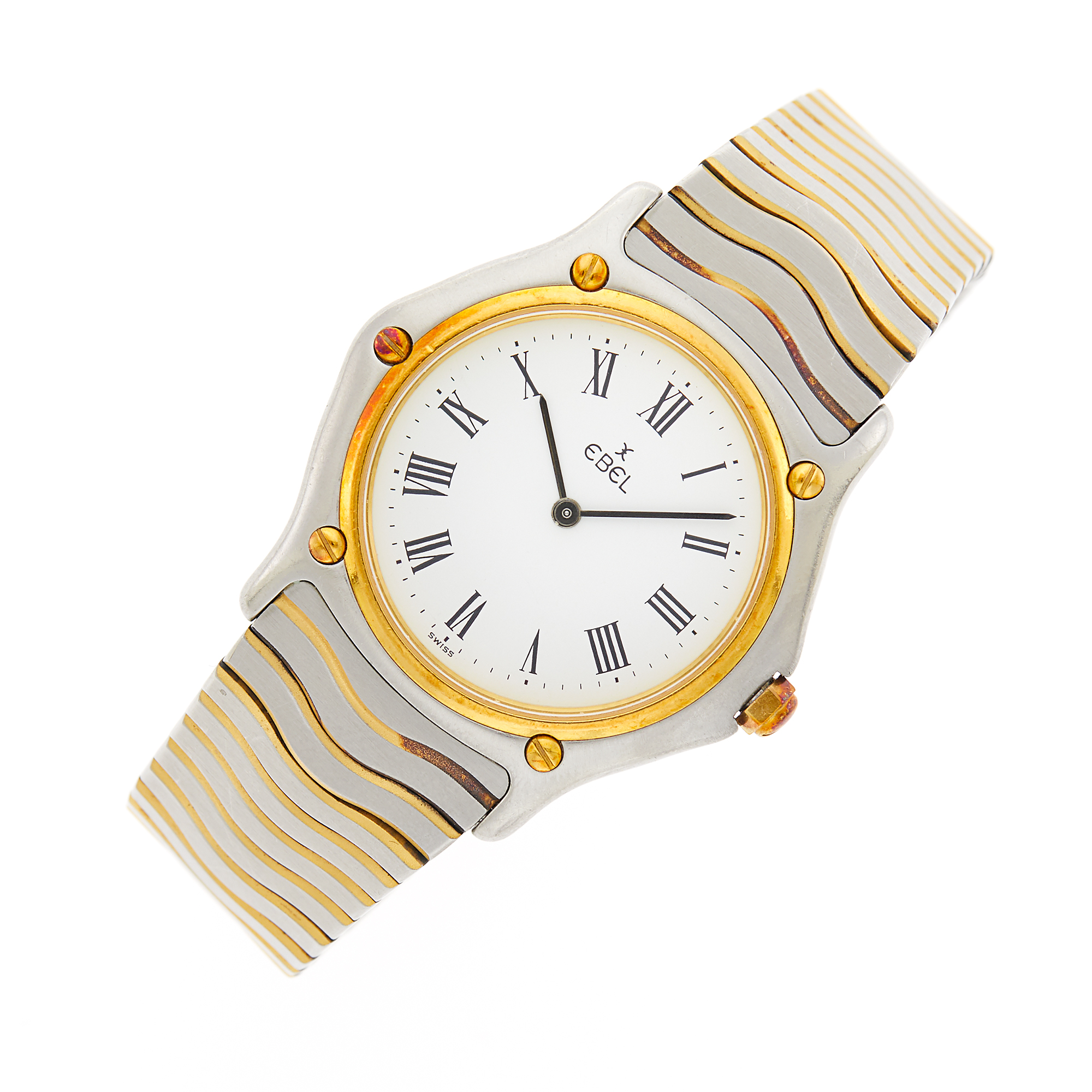 Lot image - Ebel Stainless Steel and Gold Wave Wristwatch