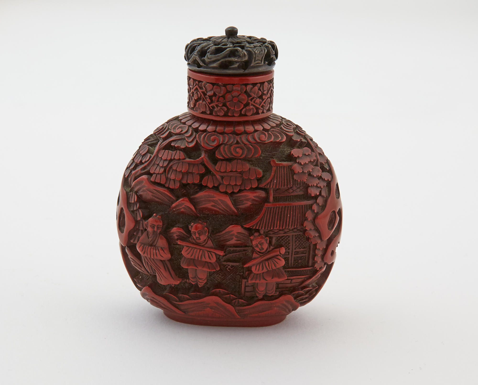 Lot image - A Chinese Cinnabar Lacquer Snuff Bottle