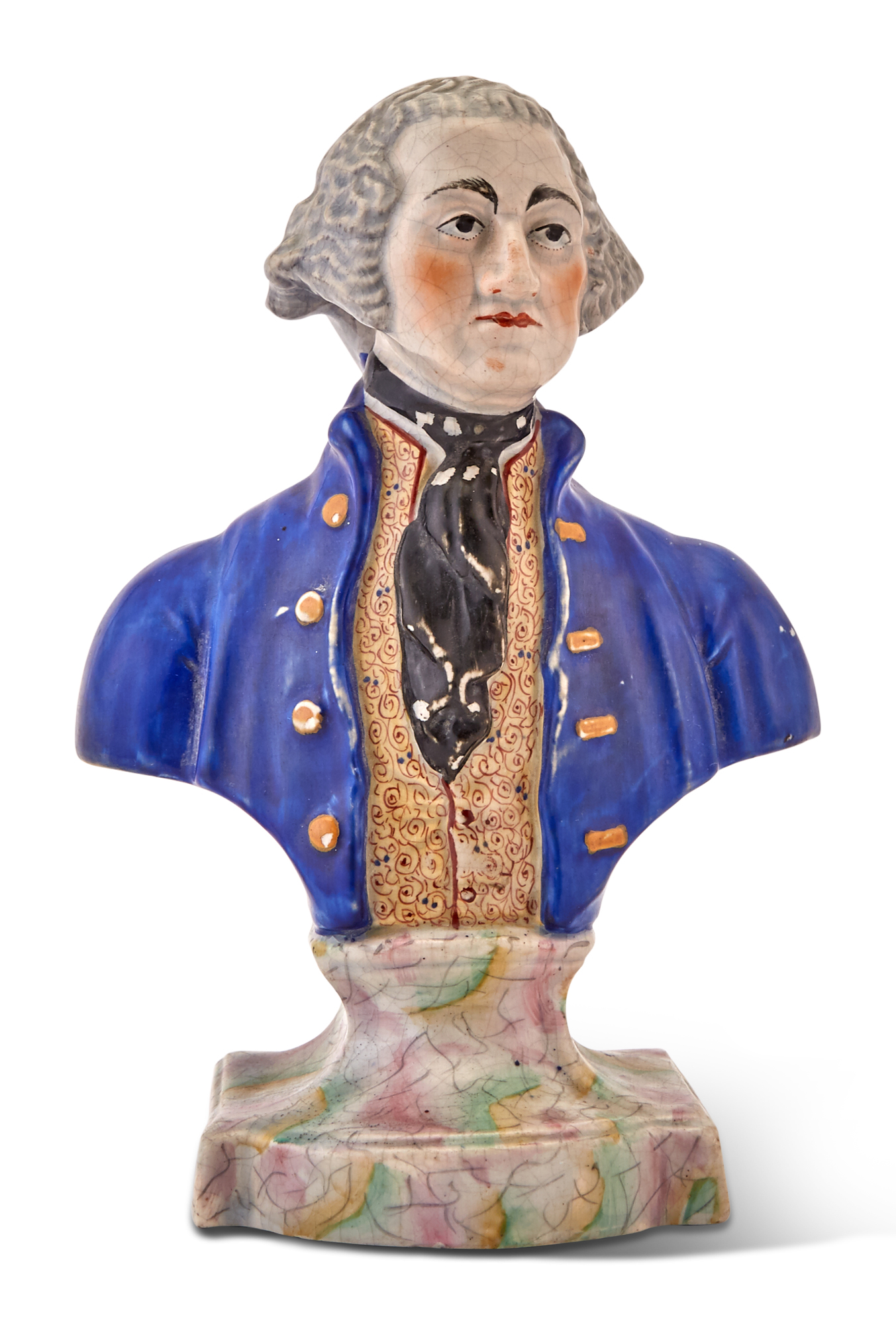 Lot image - Staffordshire Pottery Bust of George Washington