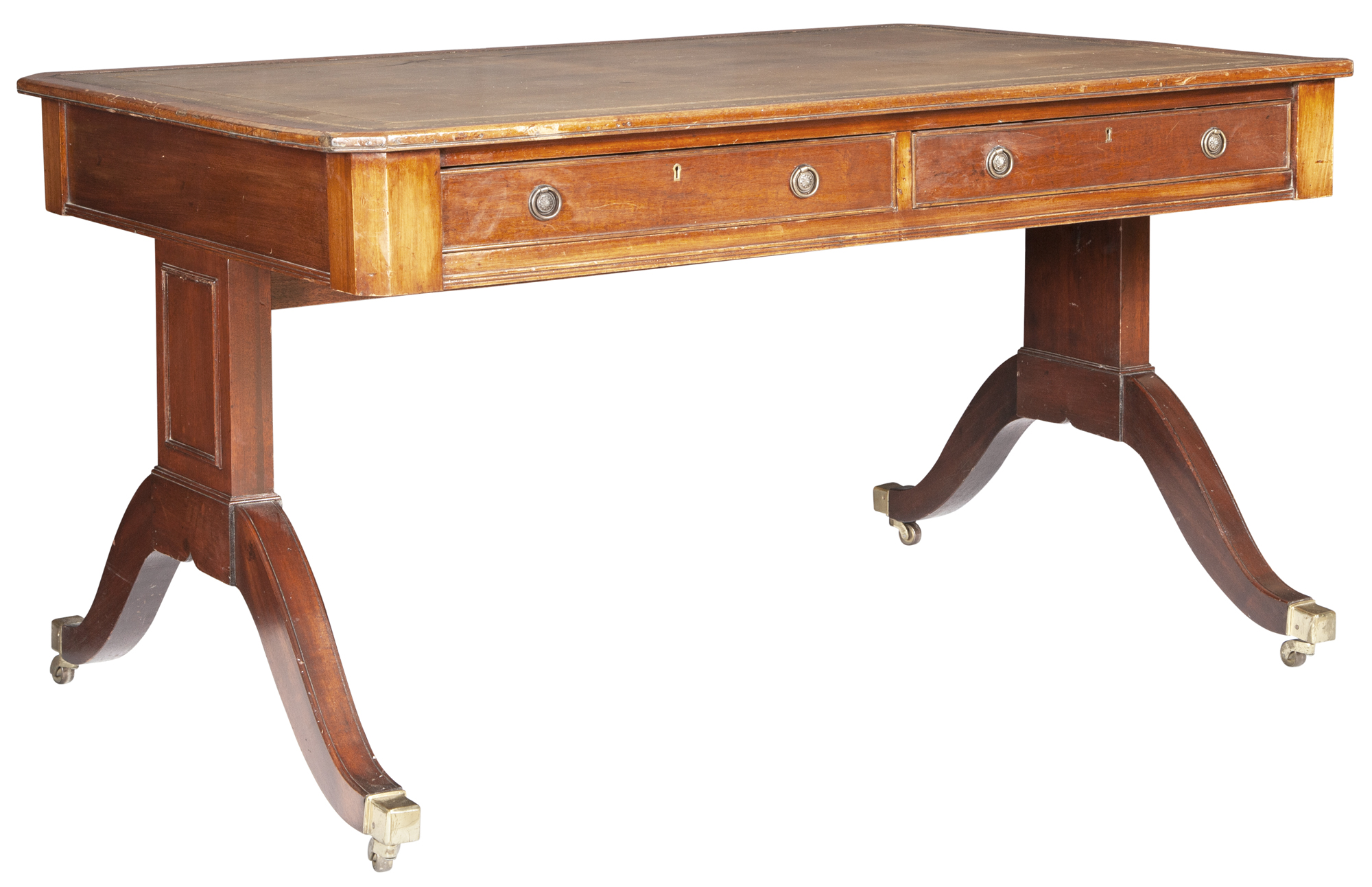 Lot image - Regency Style Mahogany Writing Table
