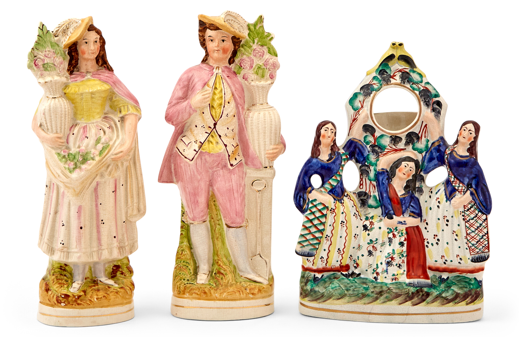 Lot image - Three Staffordshire Figures