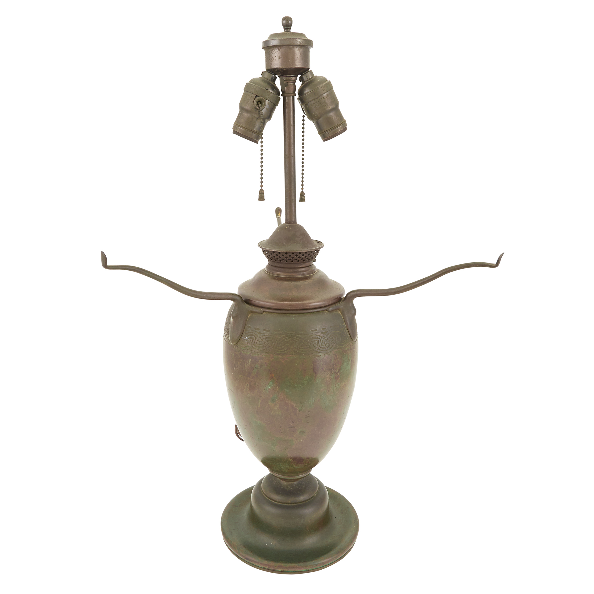 Lot image - Tiffany Studios Patinated Bronze Lamp Base