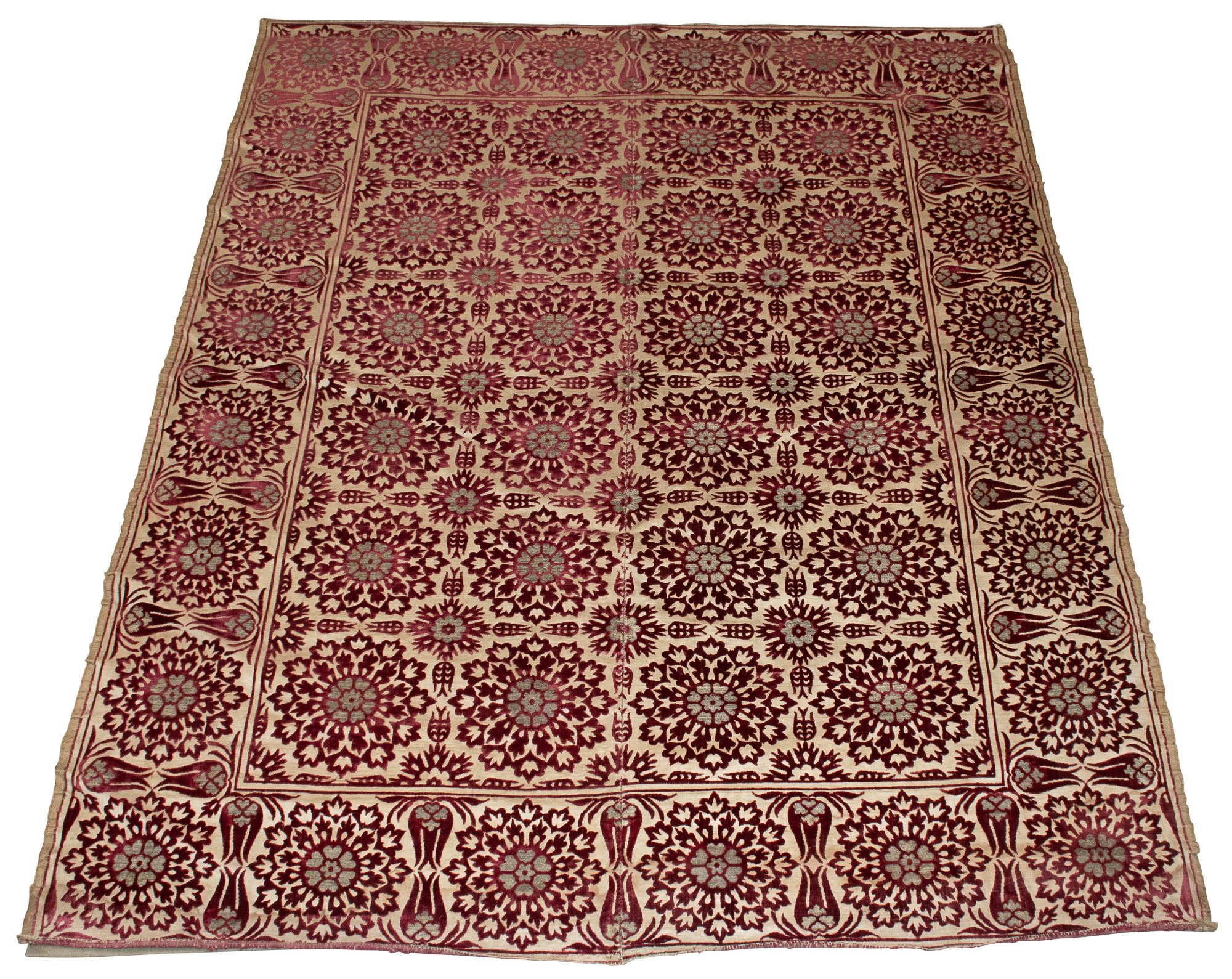 Lot image - Ottoman Velvet and Metal Thread Panel