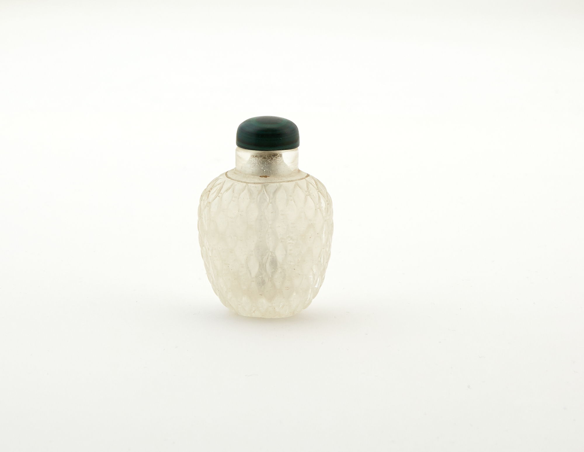 Lot image - A Chinese Rock Crystal Basketweave Snuff Bottle