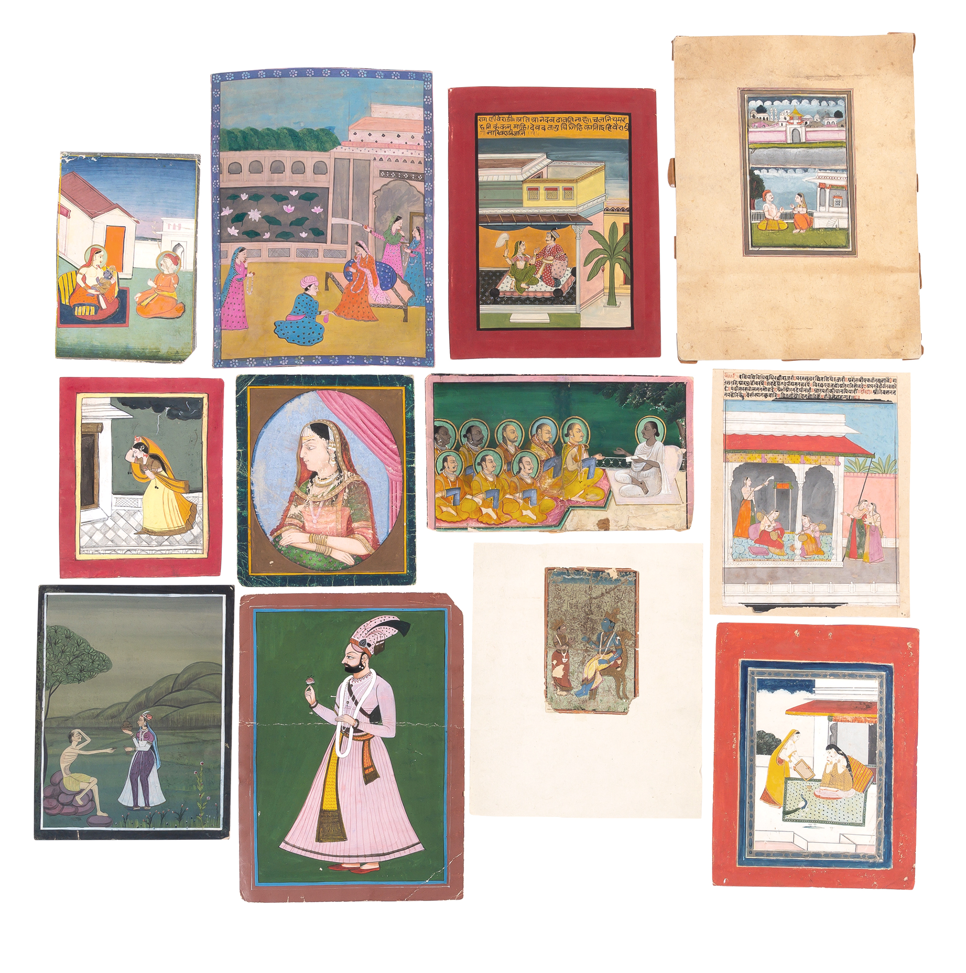 Lot image - Twelve Indian Painted Miniatures