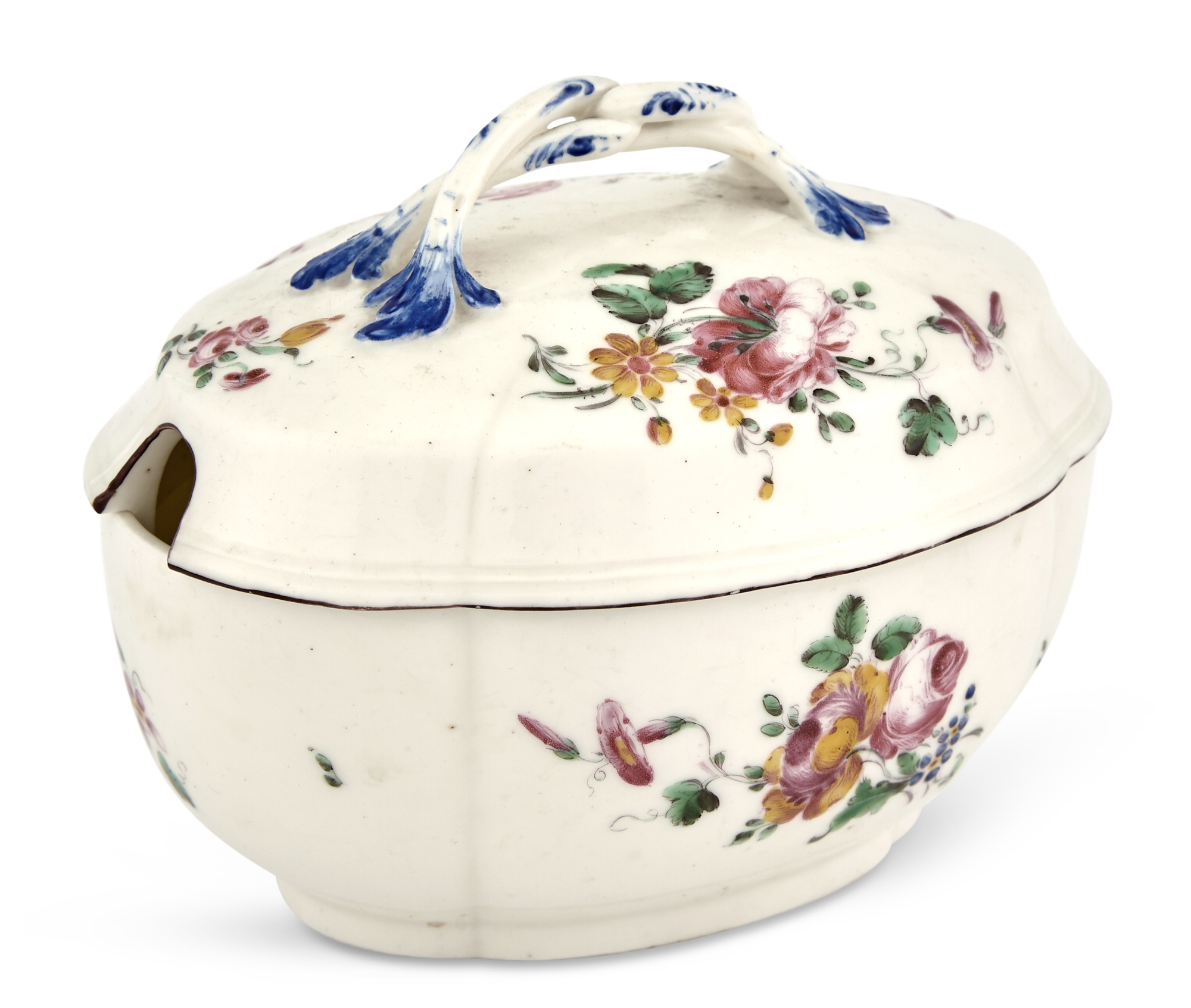 Lot image - Mennecy Porcelain Quatrefoil Sugar Bowl and Cover