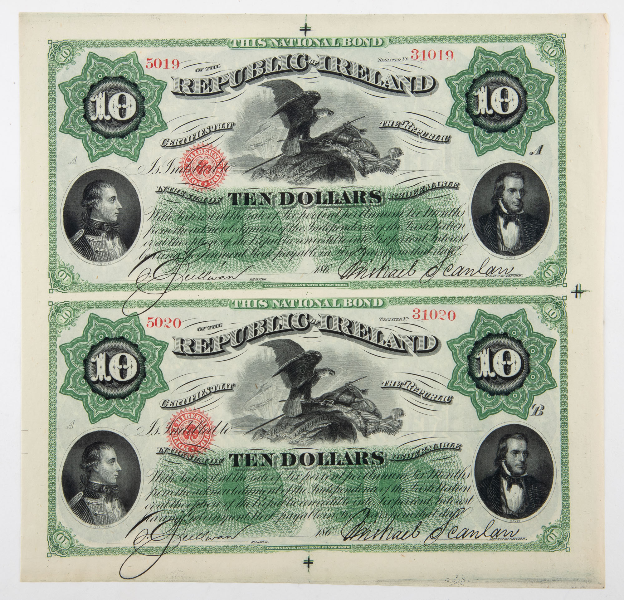Lot image - Republic of Ireland Fenian Brotherhood Ten Dollar Bond