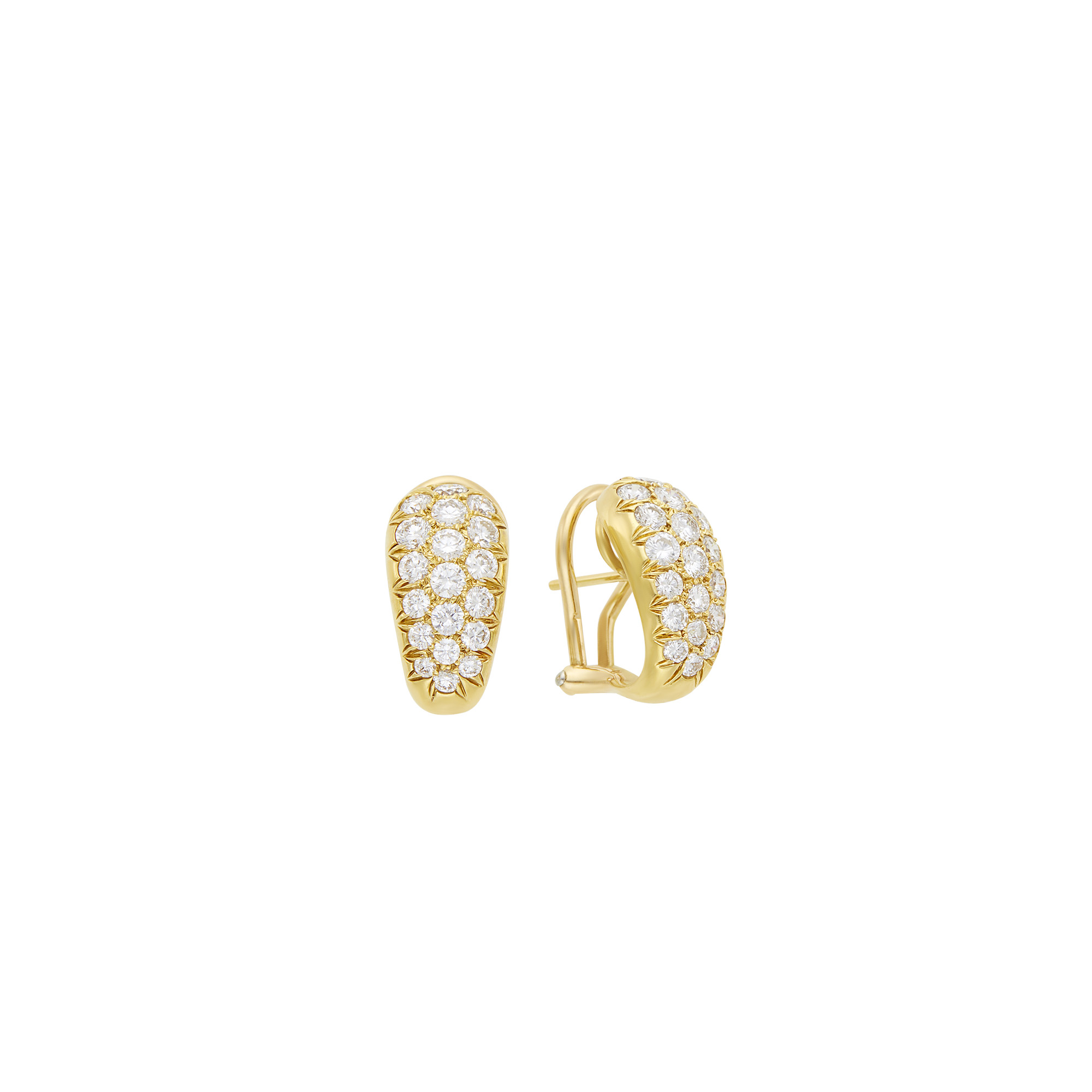 Lot image - Van Cleef & Arpels Pair of Gold and Diamond Earrings