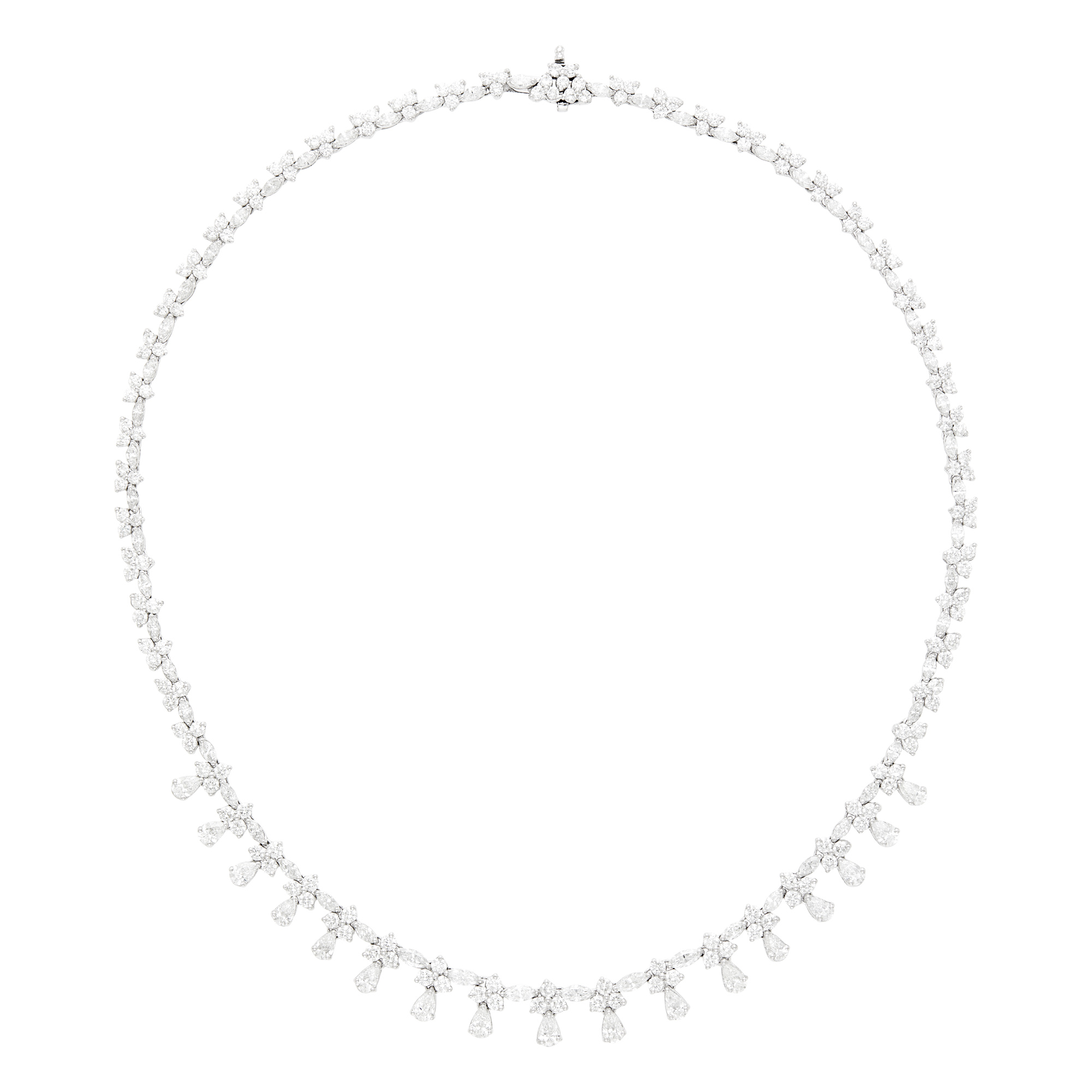 Lot image - Platinum and Diamond Fringe Necklace
