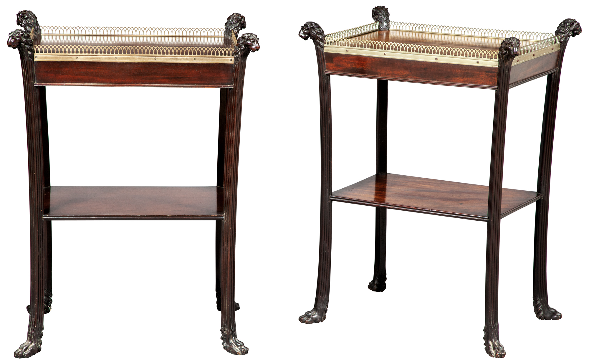 Lot image - Regency Mahogany and Brass-Mounted Two-Tier Table