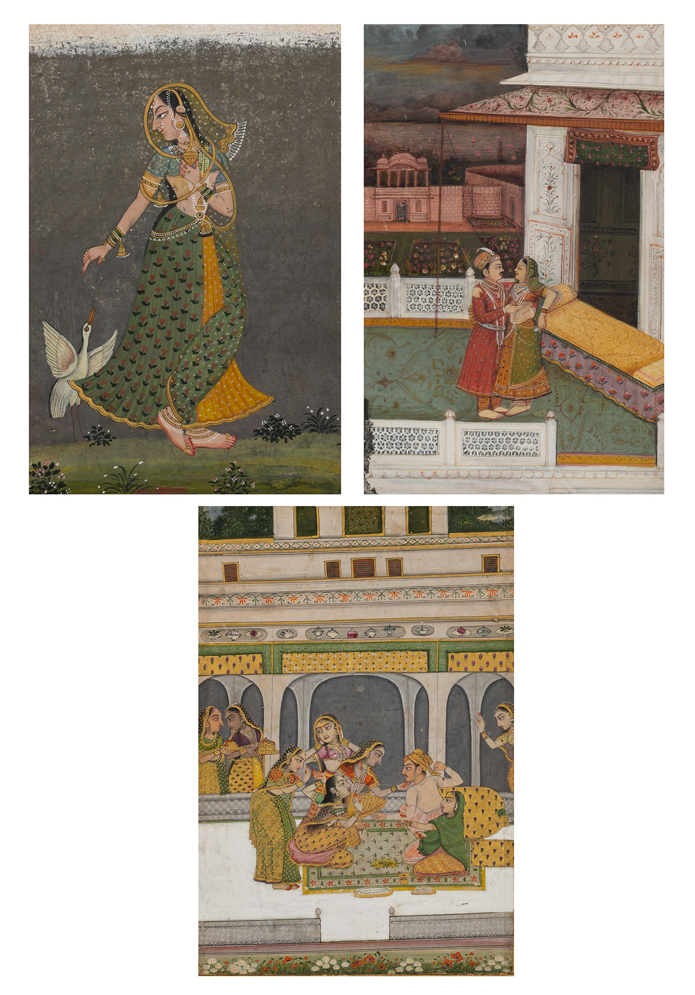 Lot image - Three Indian Mughal-School Painted Miniatures