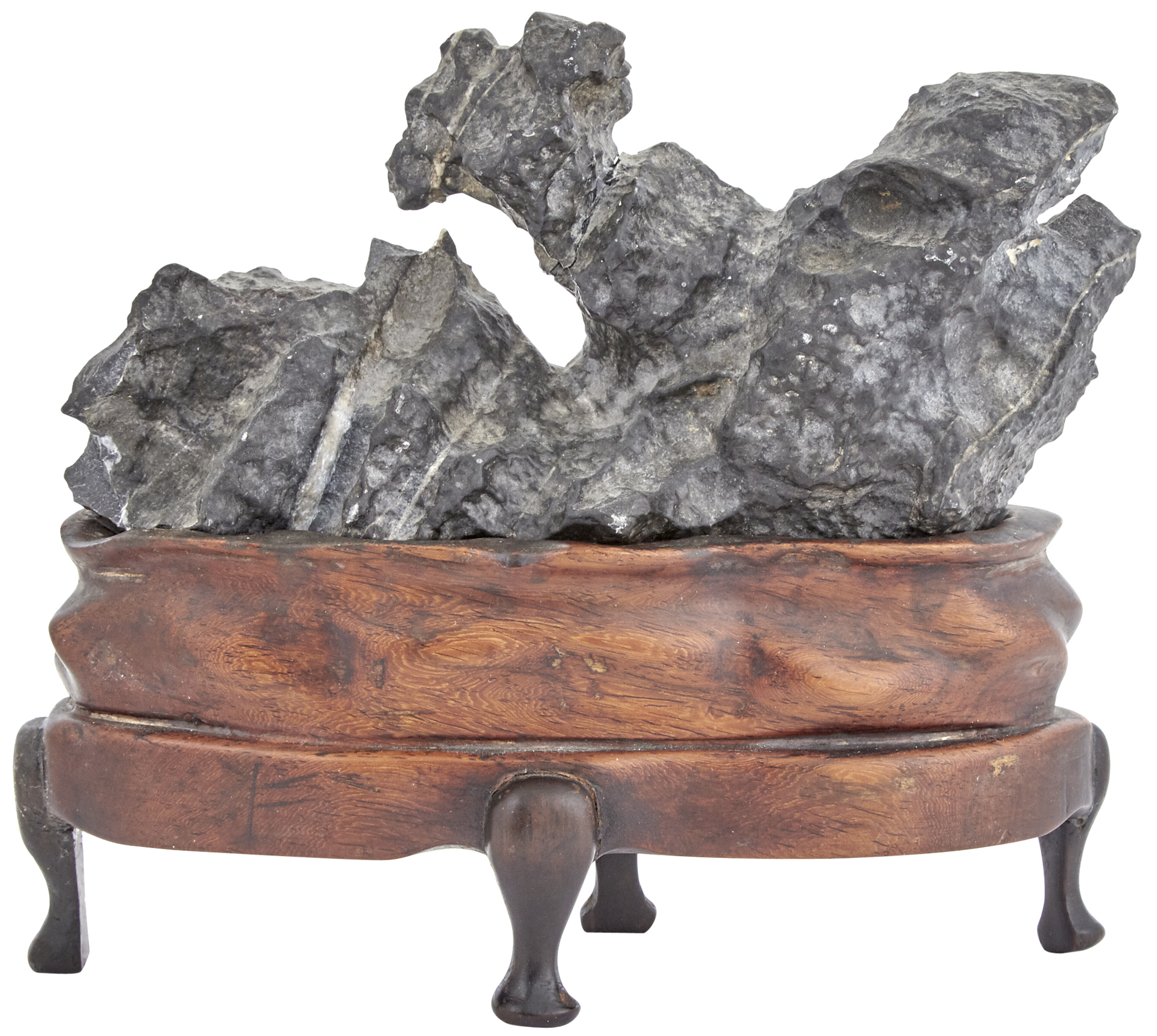 Lot image - A Chinese Scholars Rock on Fitted Stand