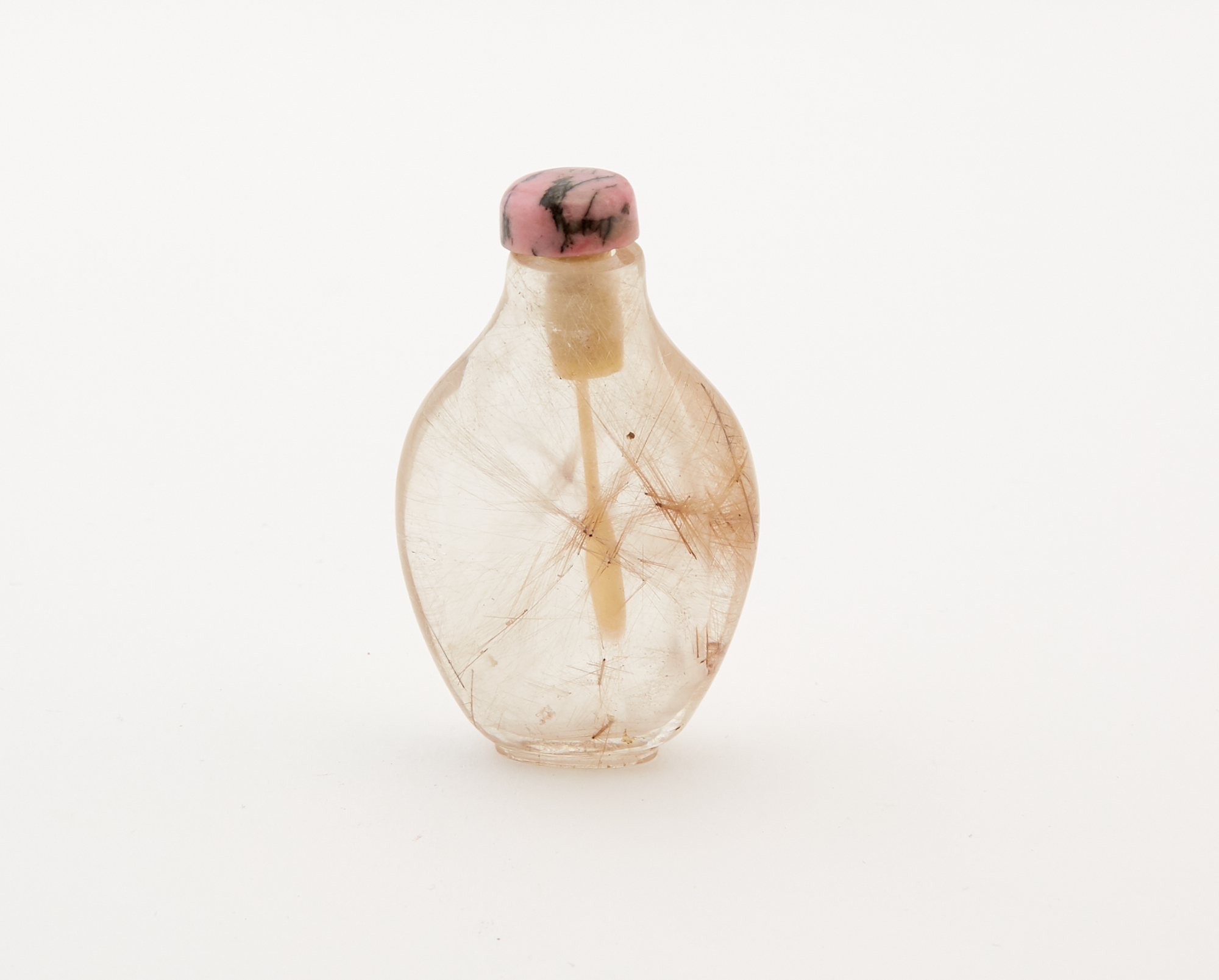 Lot image - A Chinese Golden Rutilated Crystal Snuff Bottle