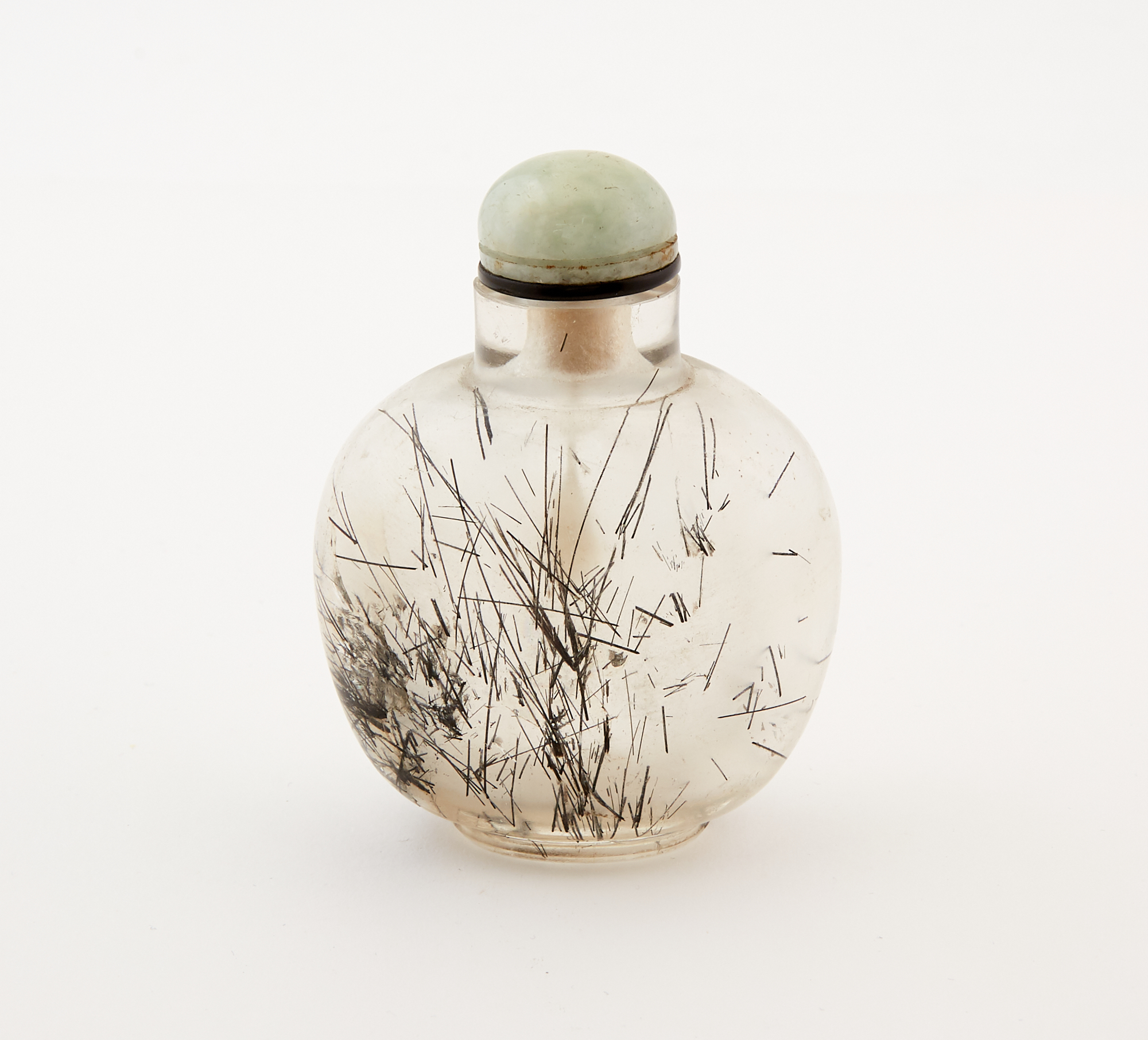 Lot image - A Chinese Rutilated Crystal Snuff Bottle