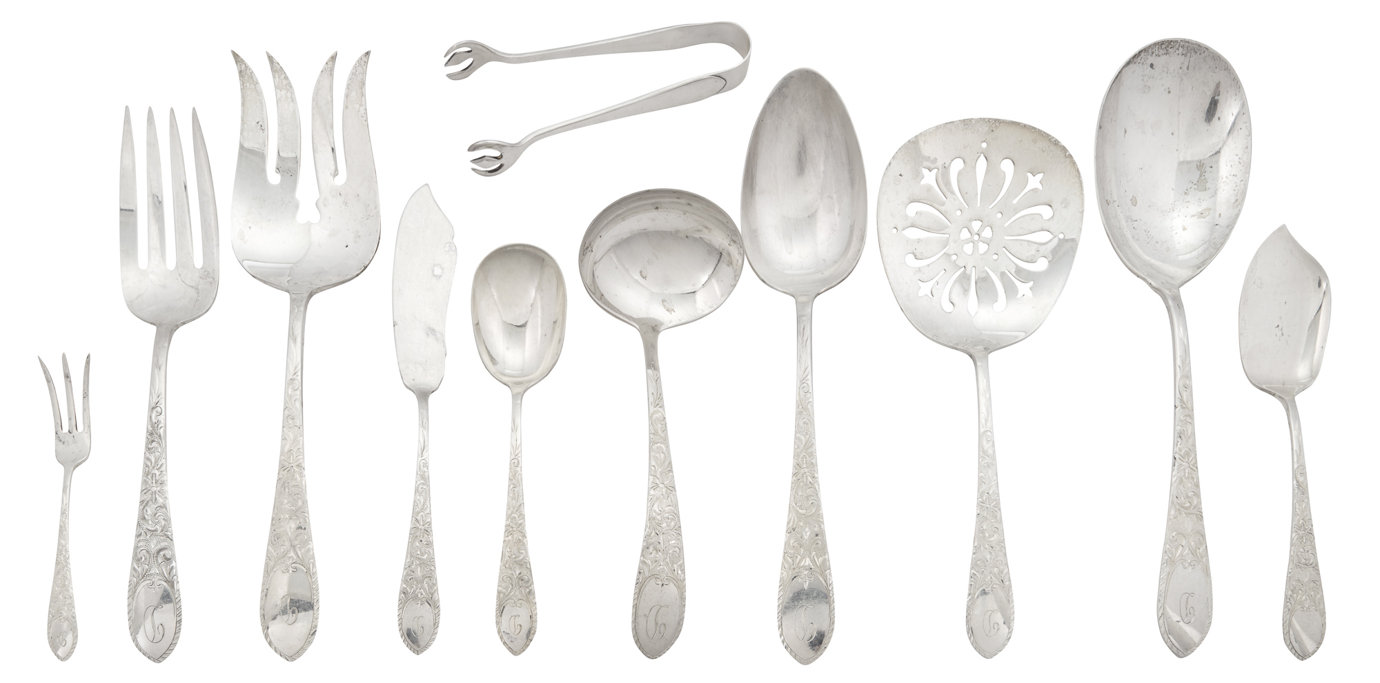 Lot image - Gorham Sterling Silver Colonial B-Engraved