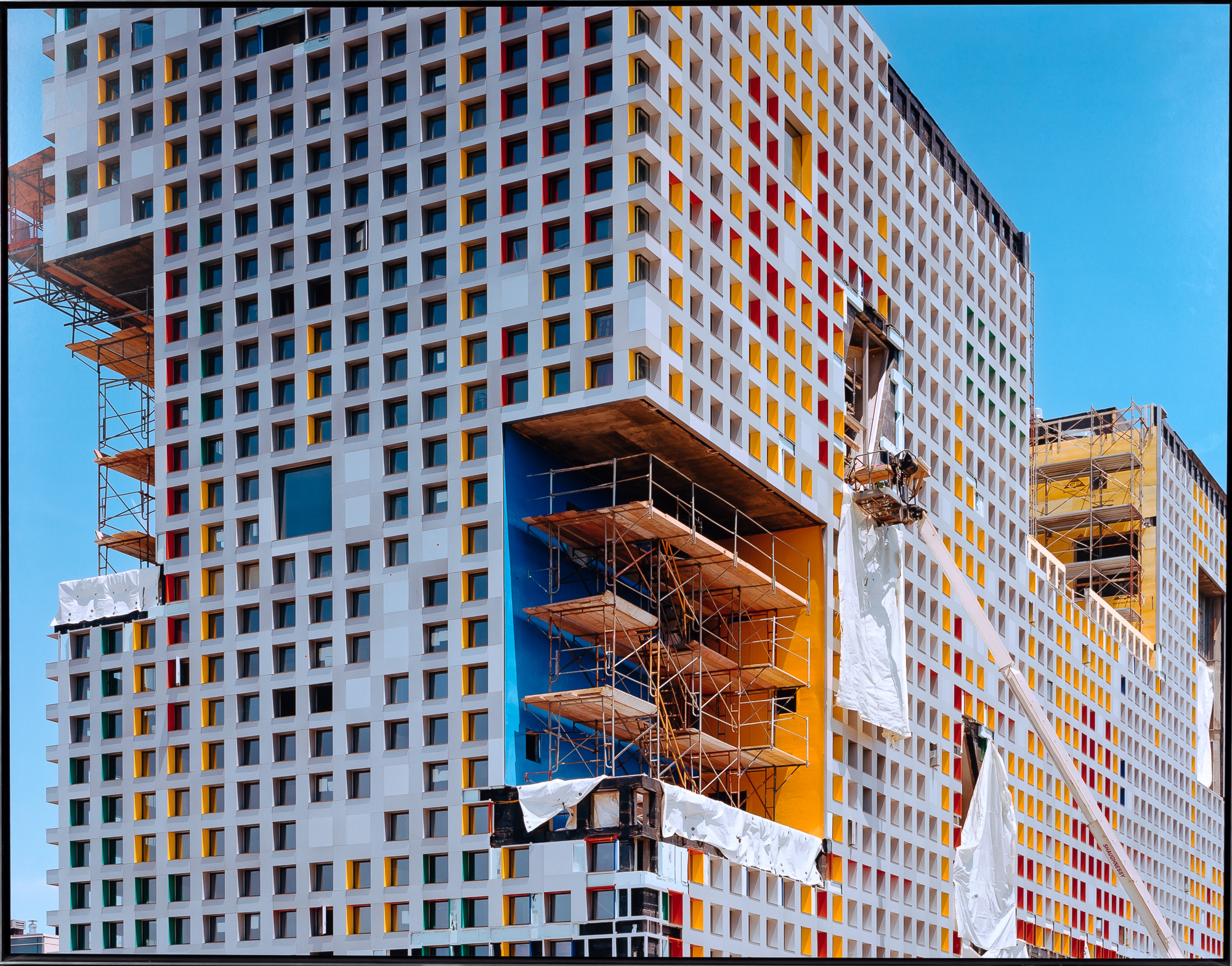 Lot image - MUDFORD, GRANT (n. 1944)  Simmons Hall, Massachusetts Institute of Technology, Under Construction,