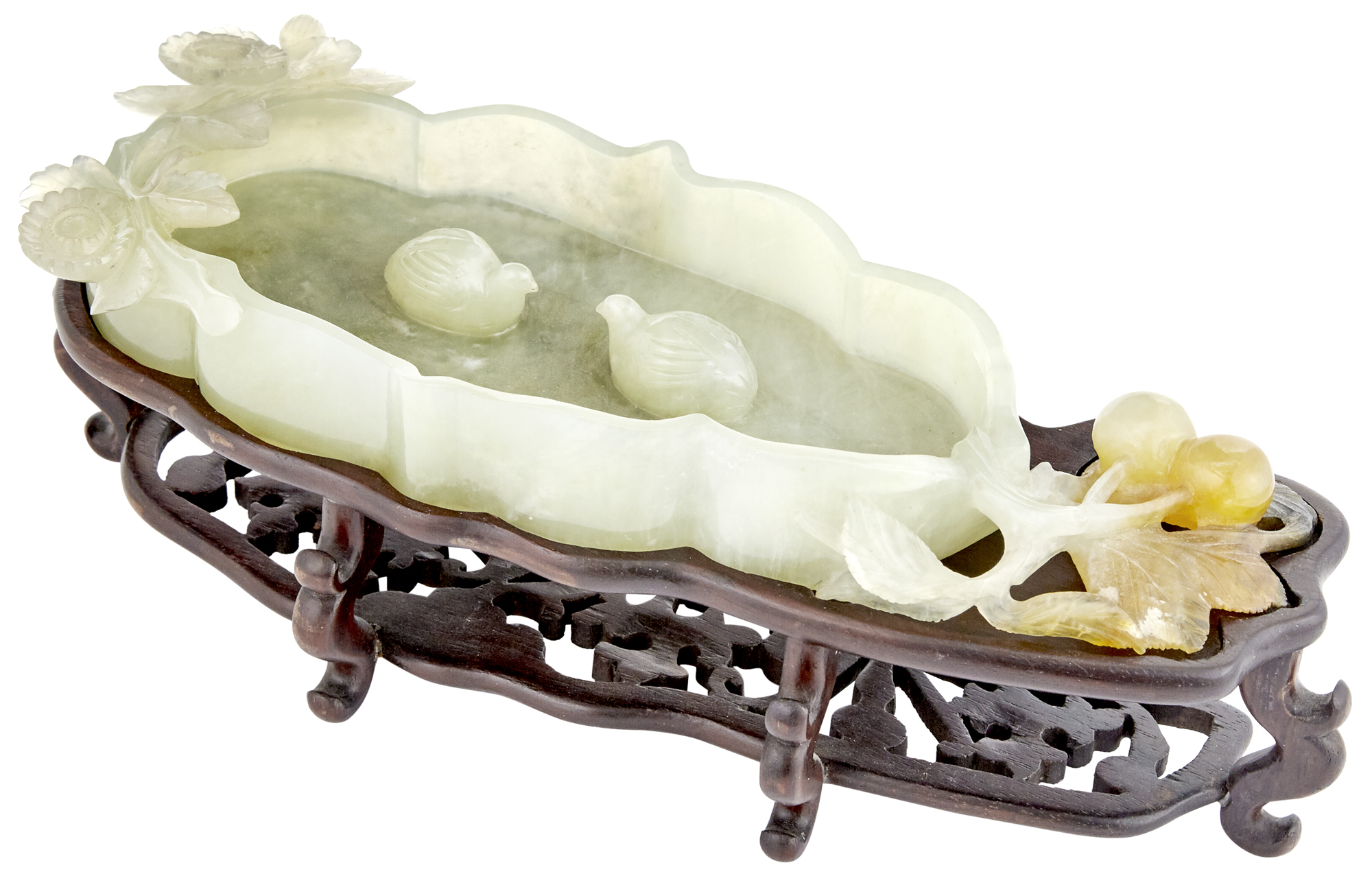 Lot image - A Chinese Carved Jade Brush Washer