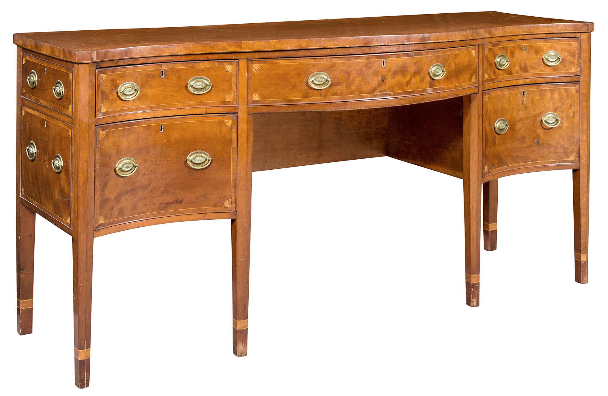 Lot image - Federal Inlaid Mahogany Serpentine Sideboard
