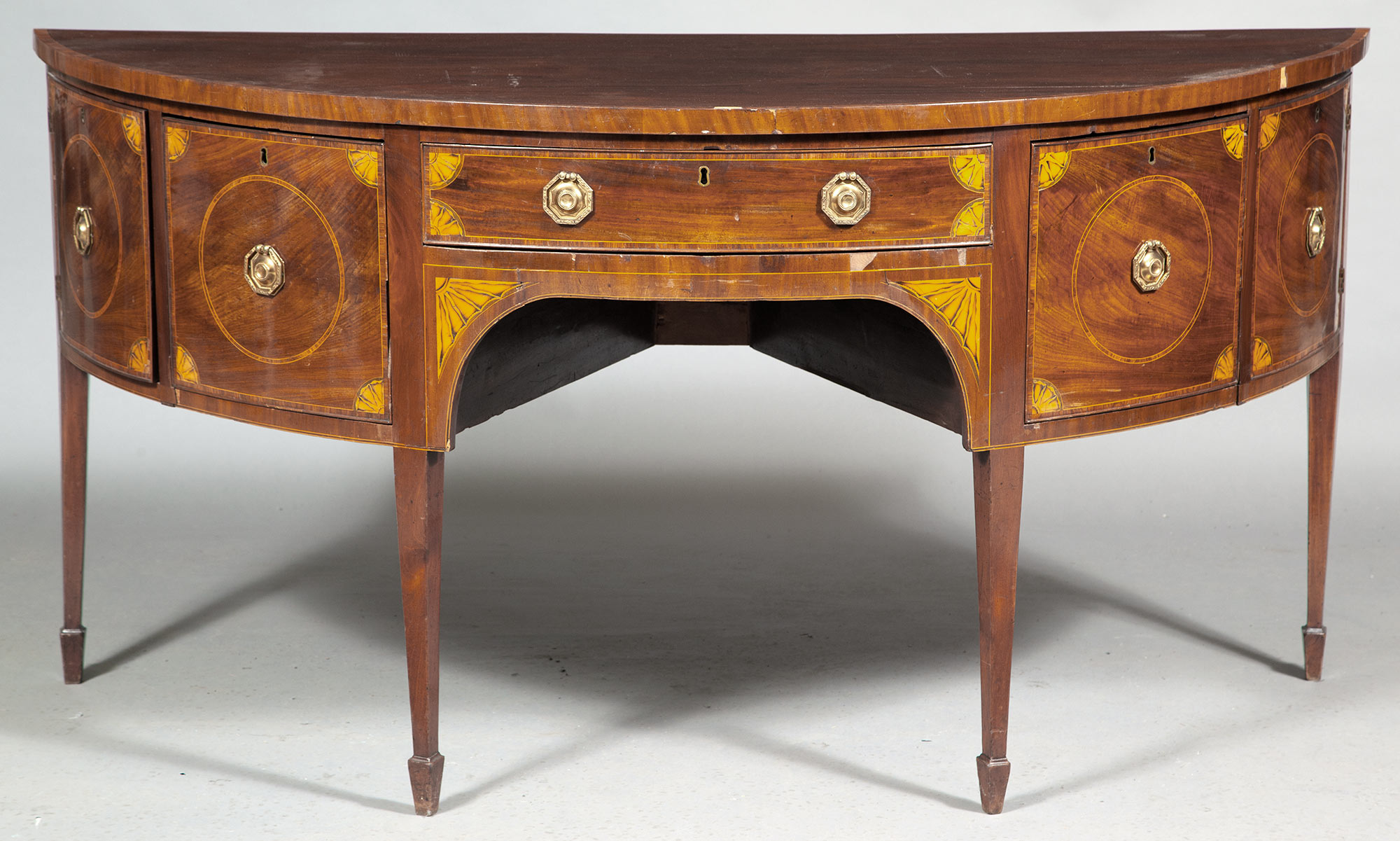 Lot image - George III Inlaid Mahogany Sideboard