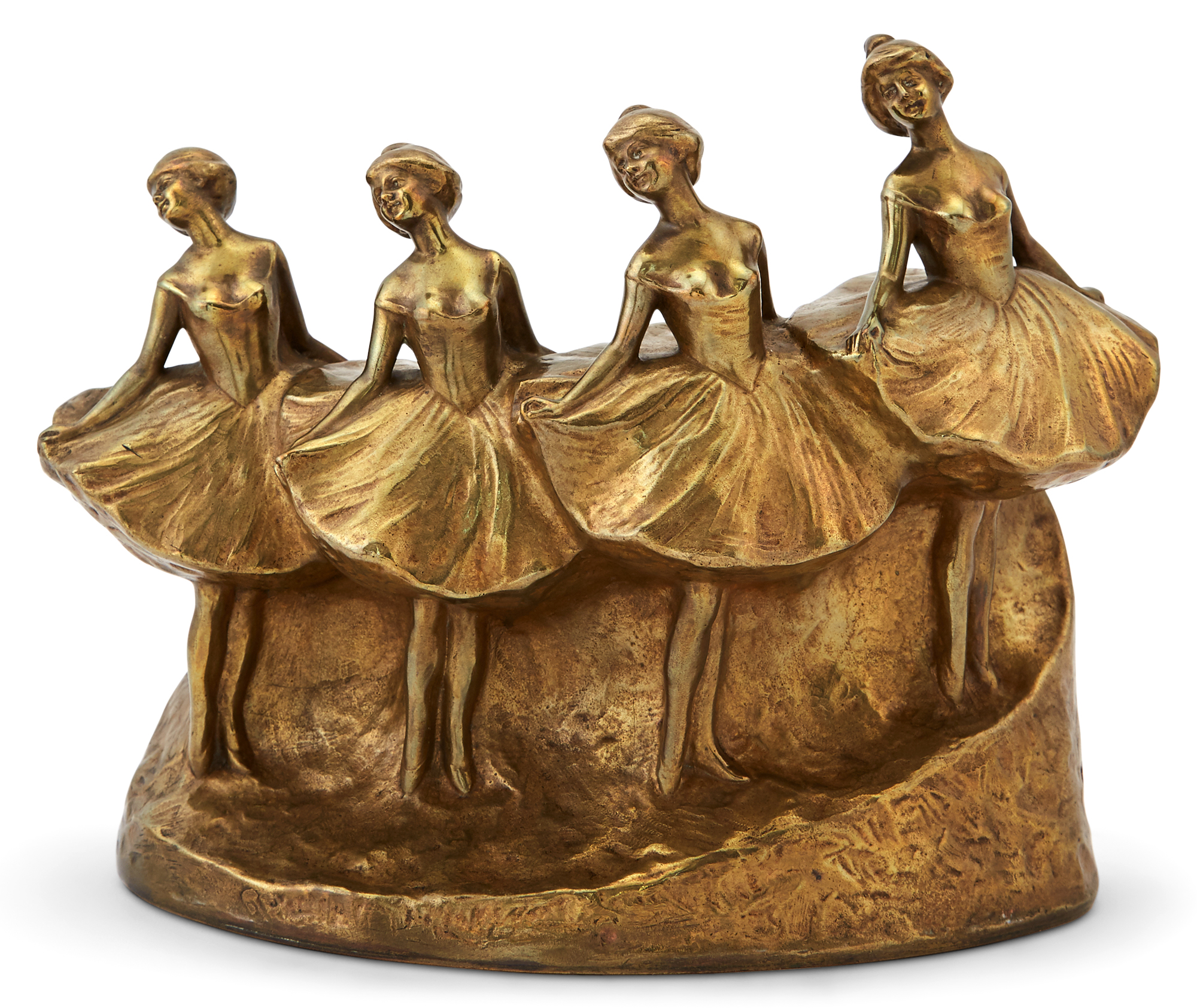 Lot image - Austrian-Ukrainian Gilt-Bronze Ballerina Group