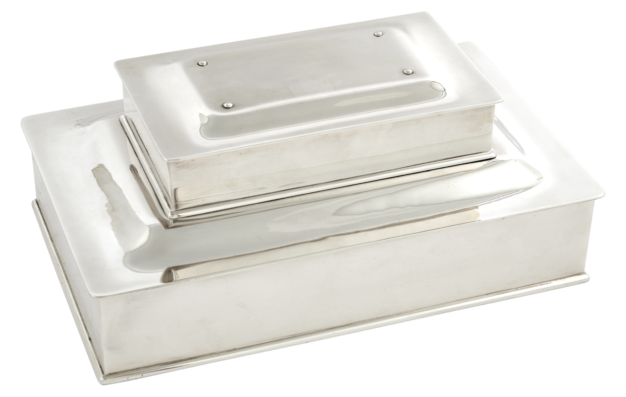 Lot image - Tiffany & Co. Sterling Silver Tiered Cigar Box