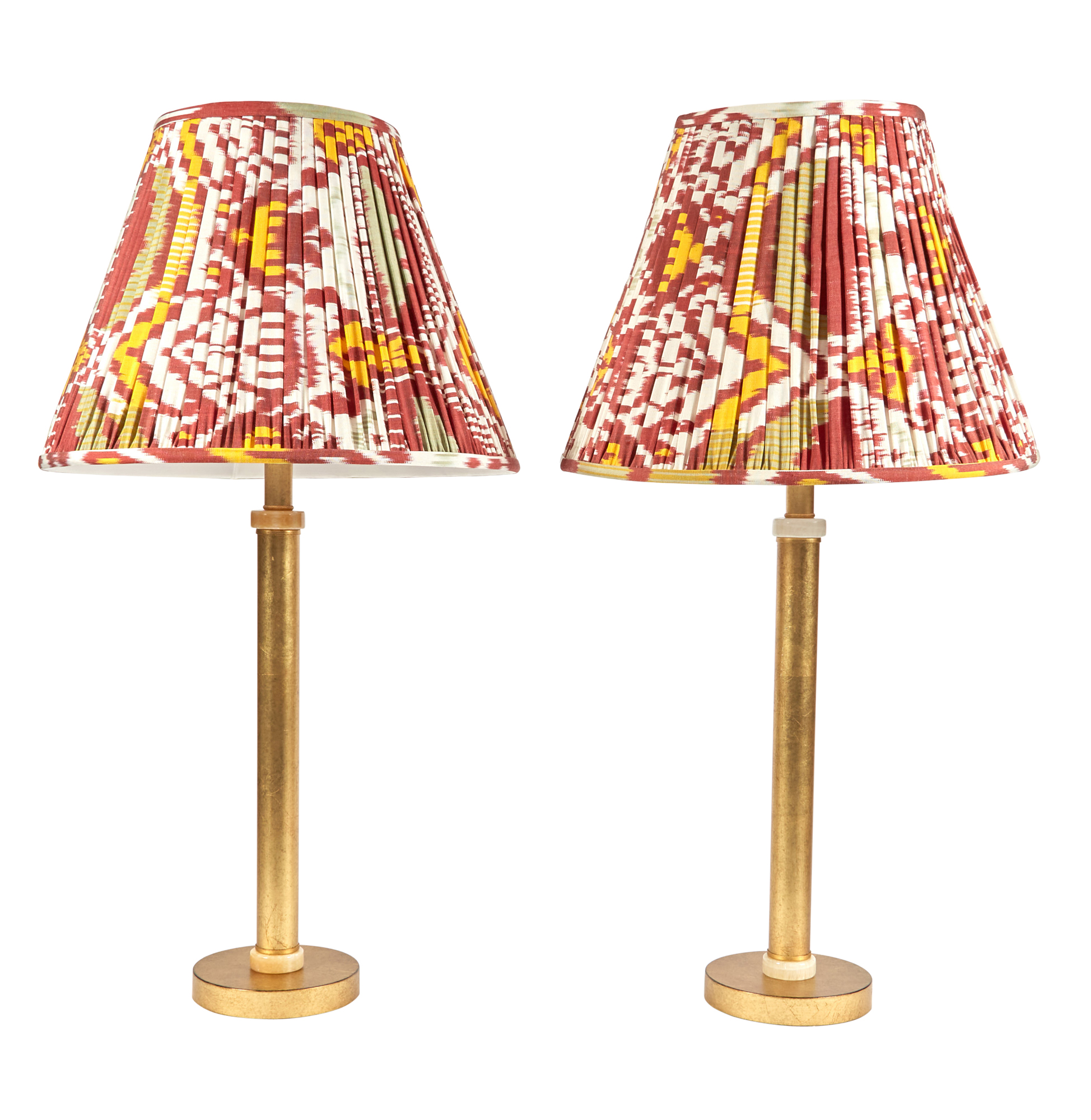 Lot image - Pair of Gilt-Metal Columnar Table Lamps