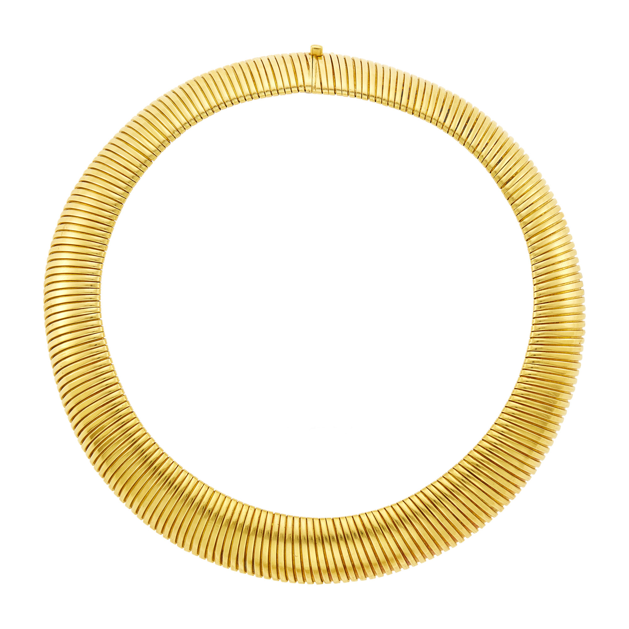 Lot image - Tiffany & Co. Wide Gold Snake Link Necklace
