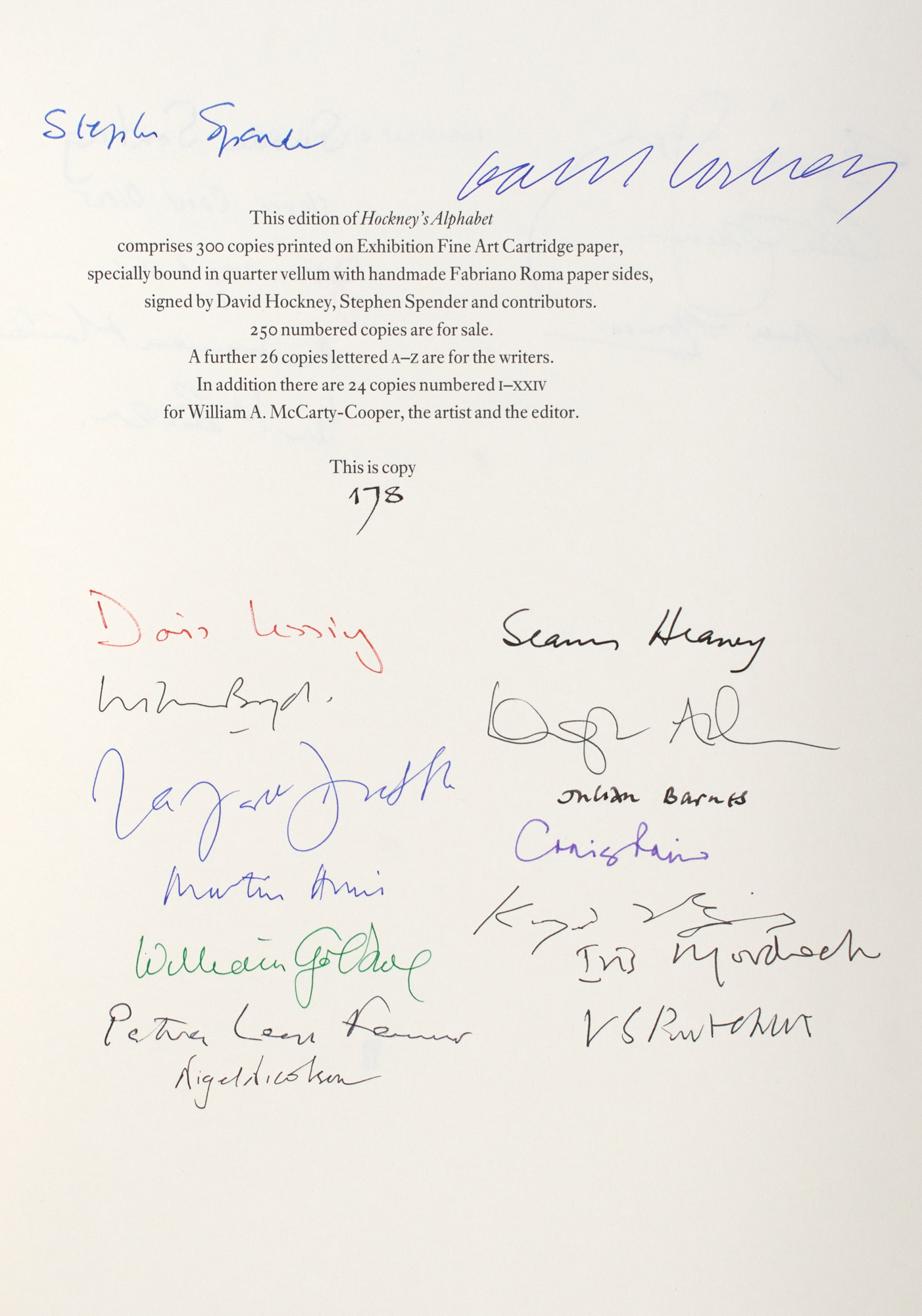 Lot image - HOCKNEY, DAVID  Hockneys Alphabet