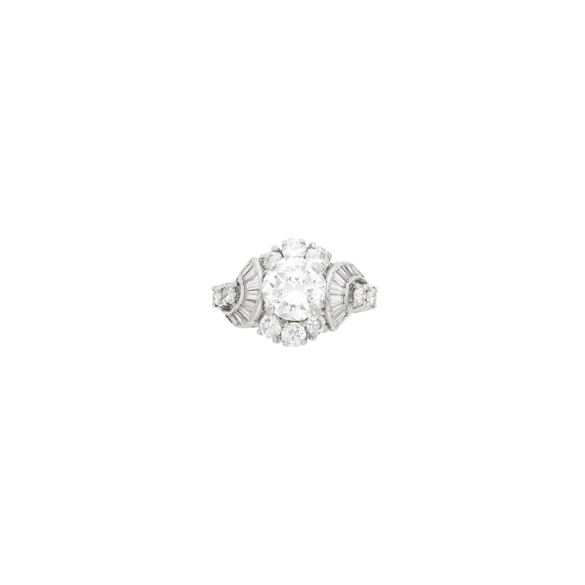 Lot image - Platinum and Diamond Ring