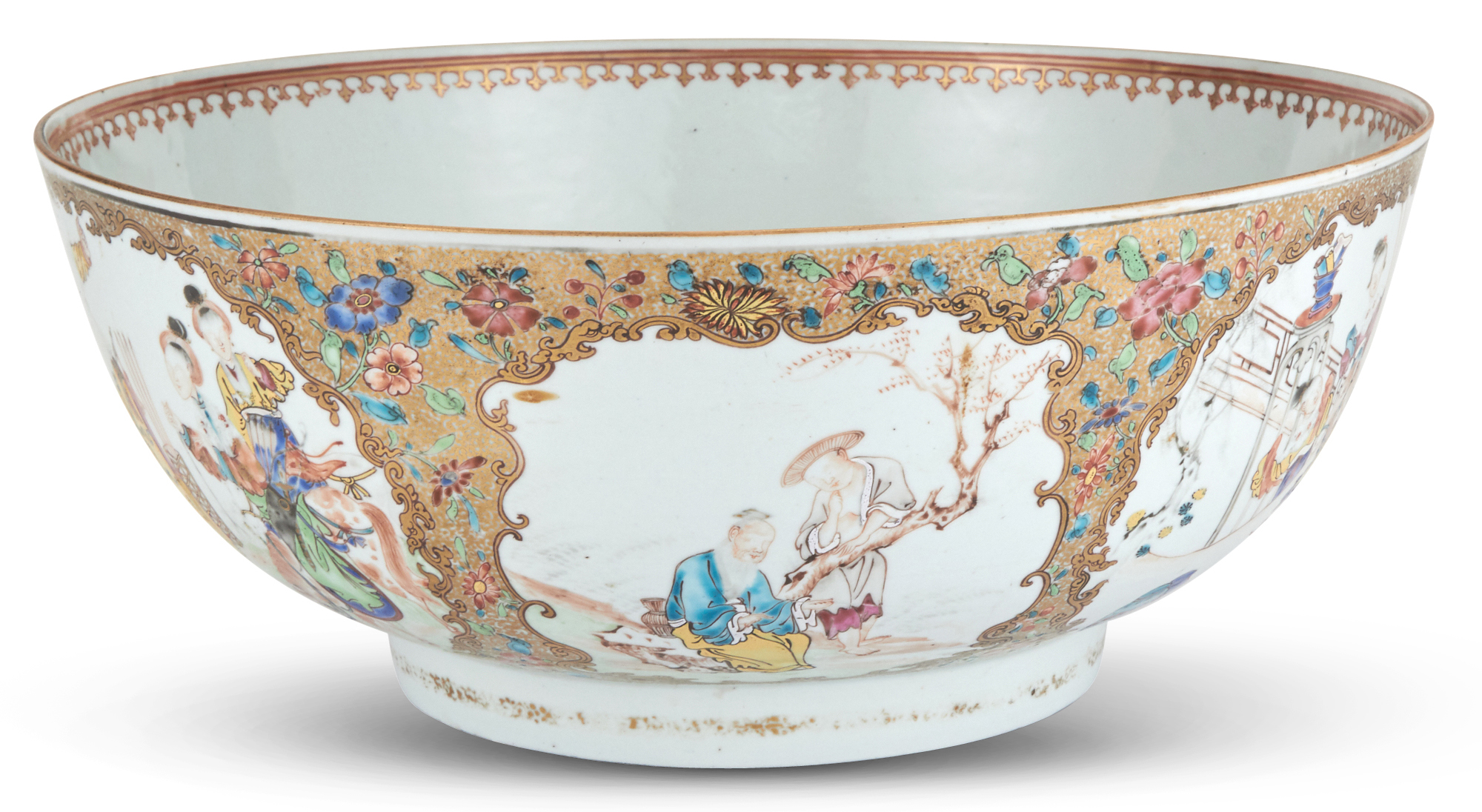Lot image - A Chinese Export Porcelain Punch Bowl