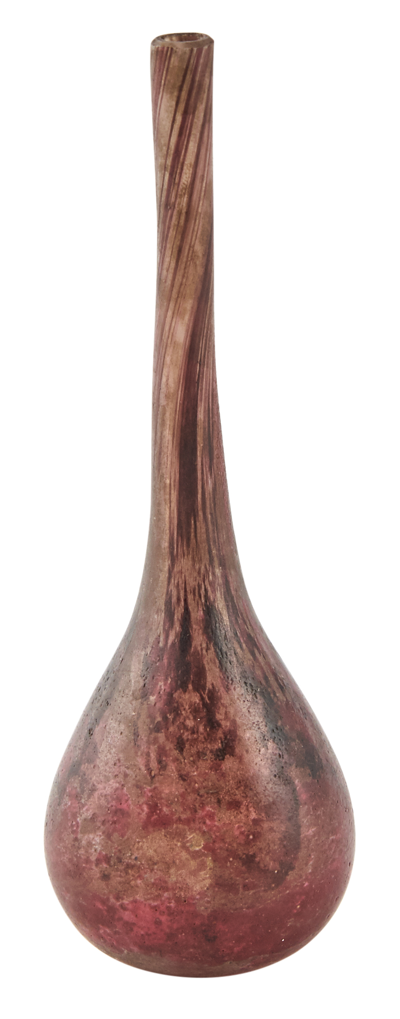 Lot image - Daum Art Nouveau Blown Glass Stick Neck Cabinet Vase