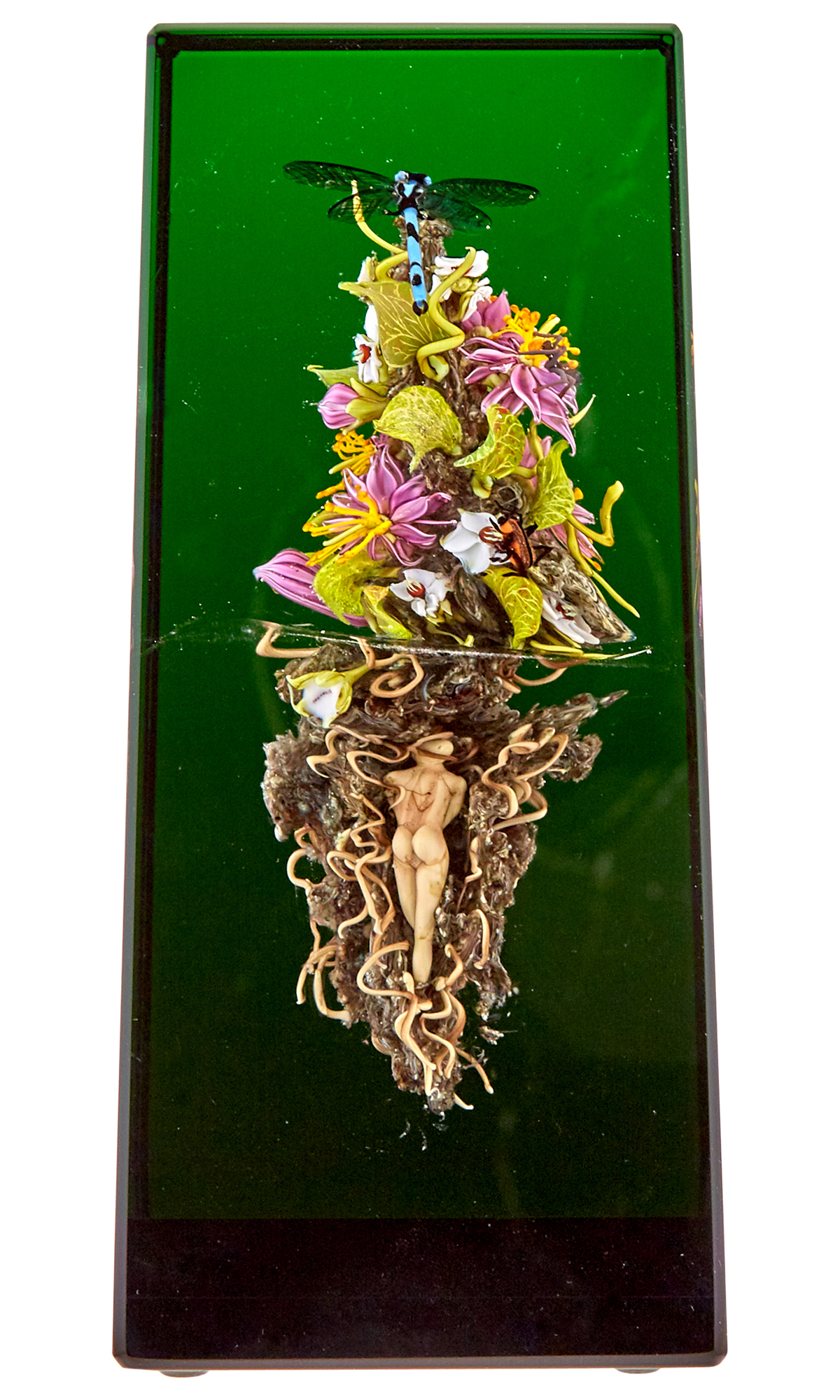 Lot image - Paul Stankard Upright Botanical Glass Paperweight