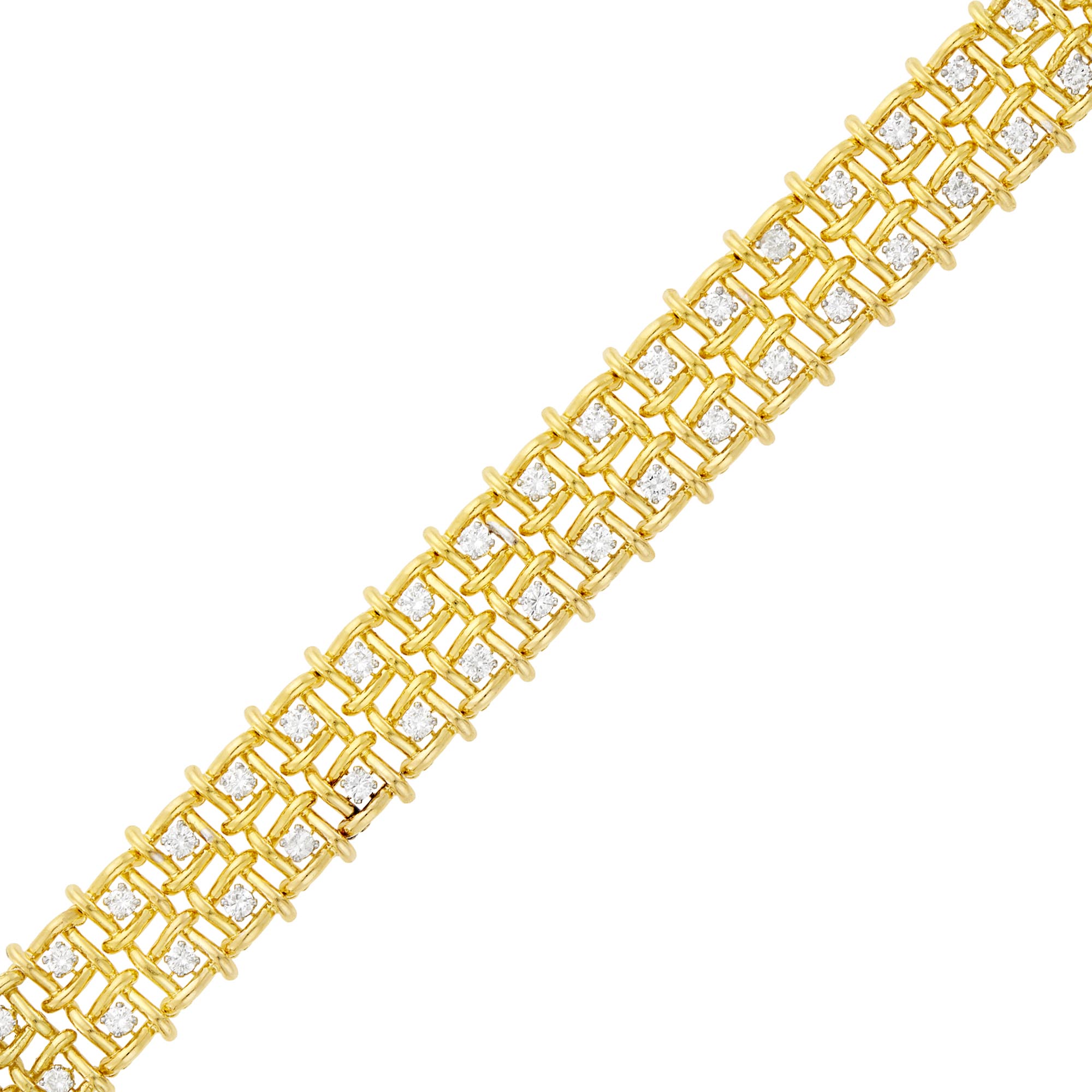 Lot image - Merrin Paris Two Row Gold and Diamond Bracelet