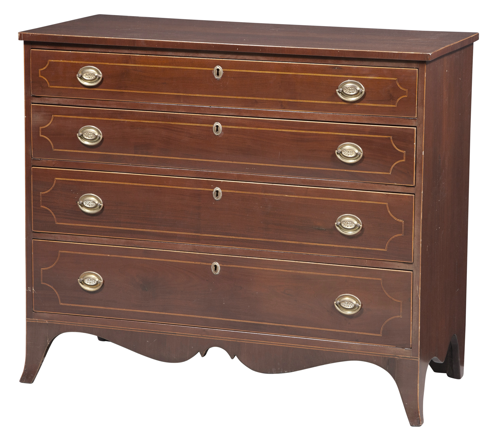 Lot image - Federal Line Inlaid Mahogany Chest of Drawers