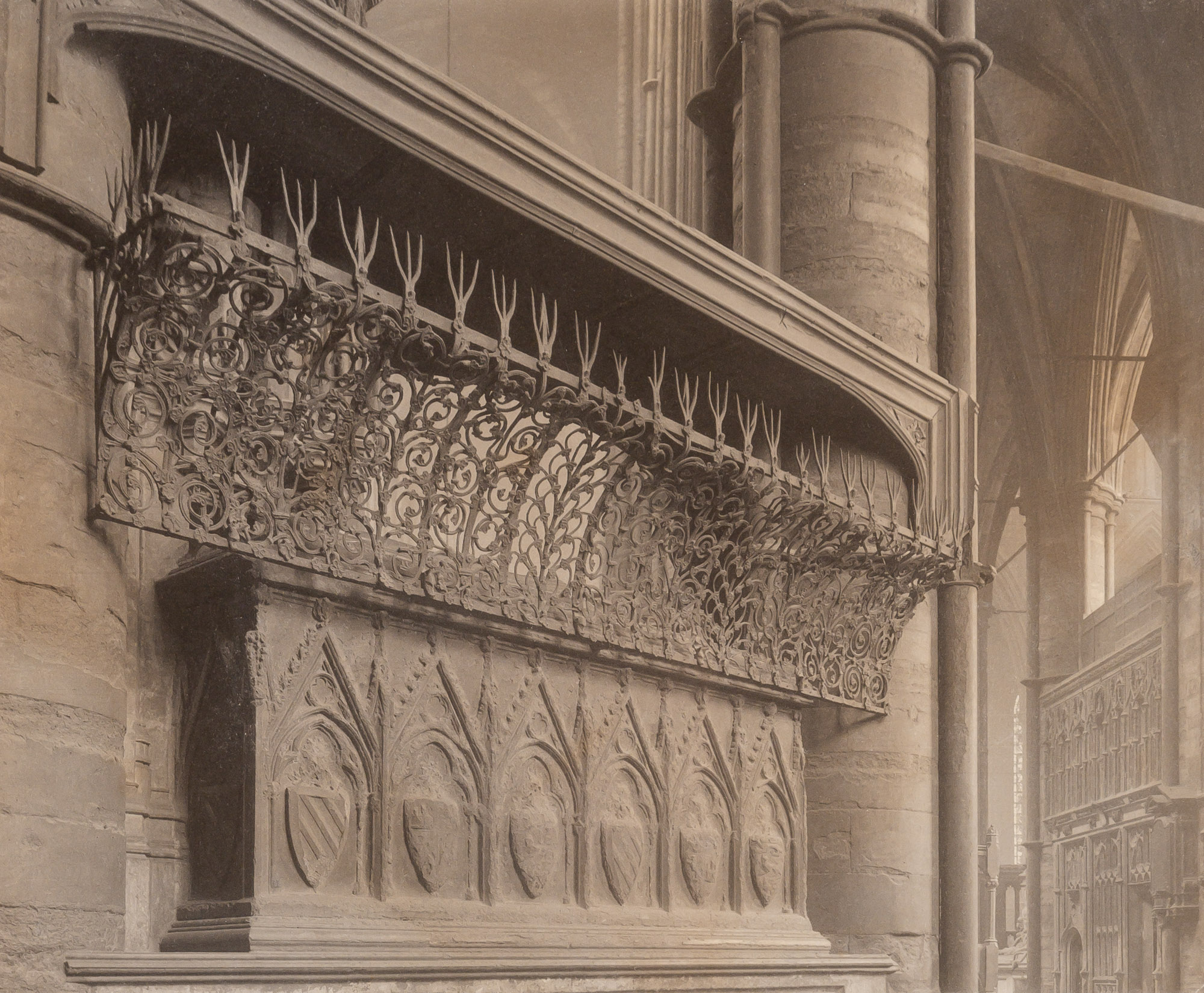 Lot image - EVANS, FREDERICK HENRY (1853-1943)  [Untitled--architectural study from his series of English cathedral interiors]