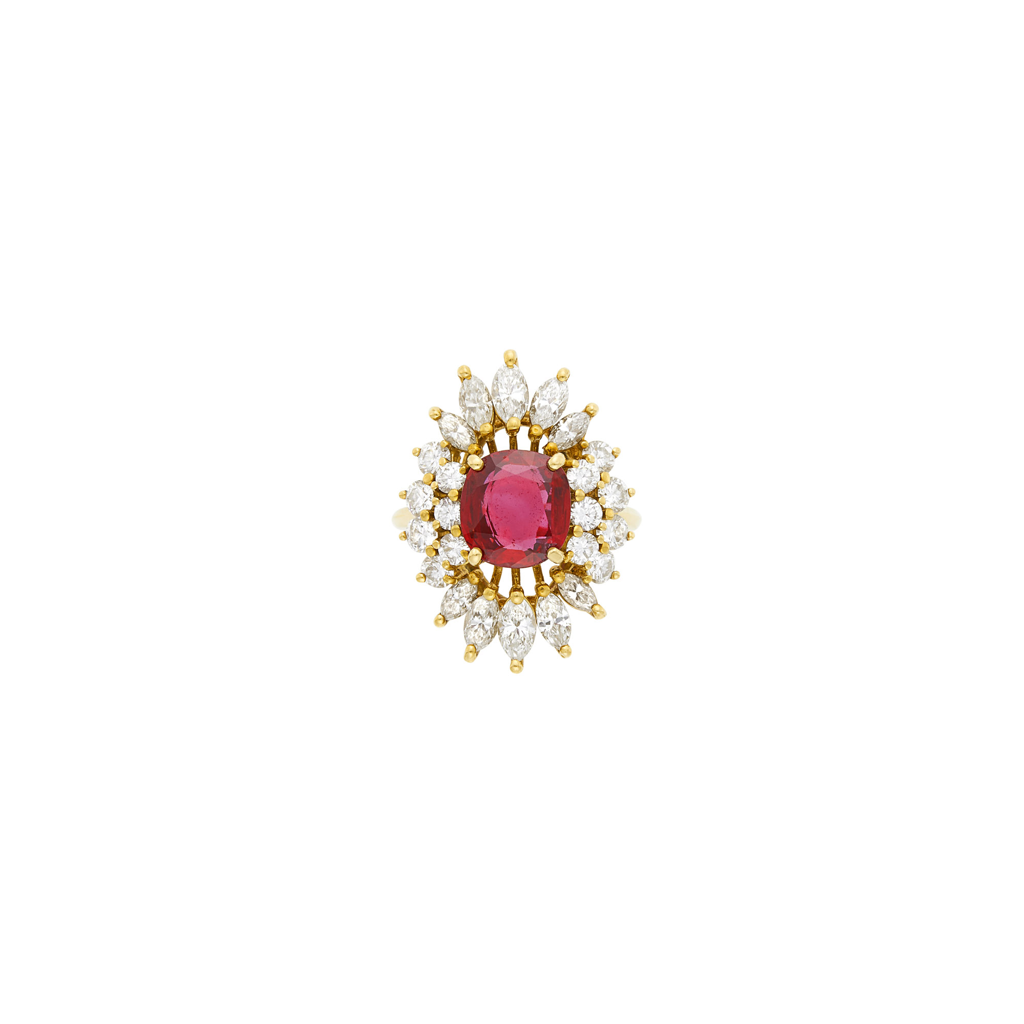 Lot image - Gold, Ruby and Diamond Ring