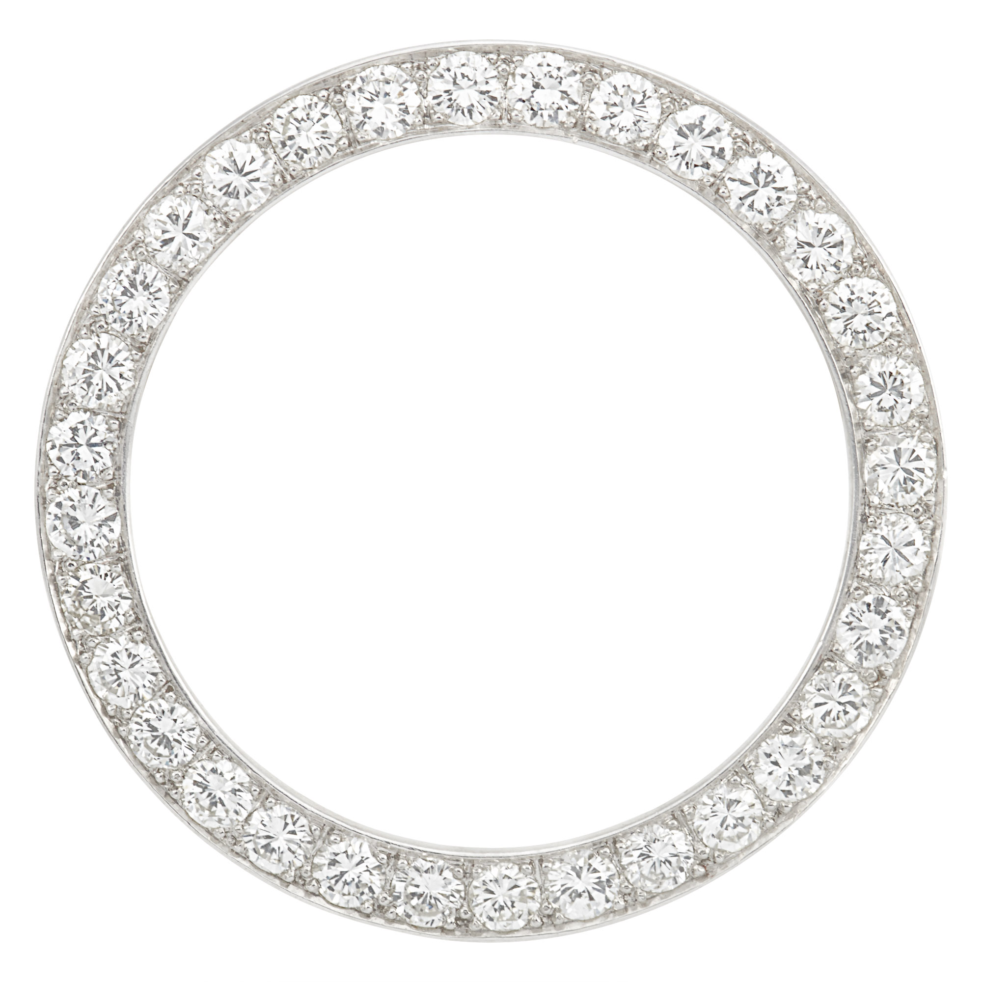 Lot image - Platinum and Diamond Circle Pin