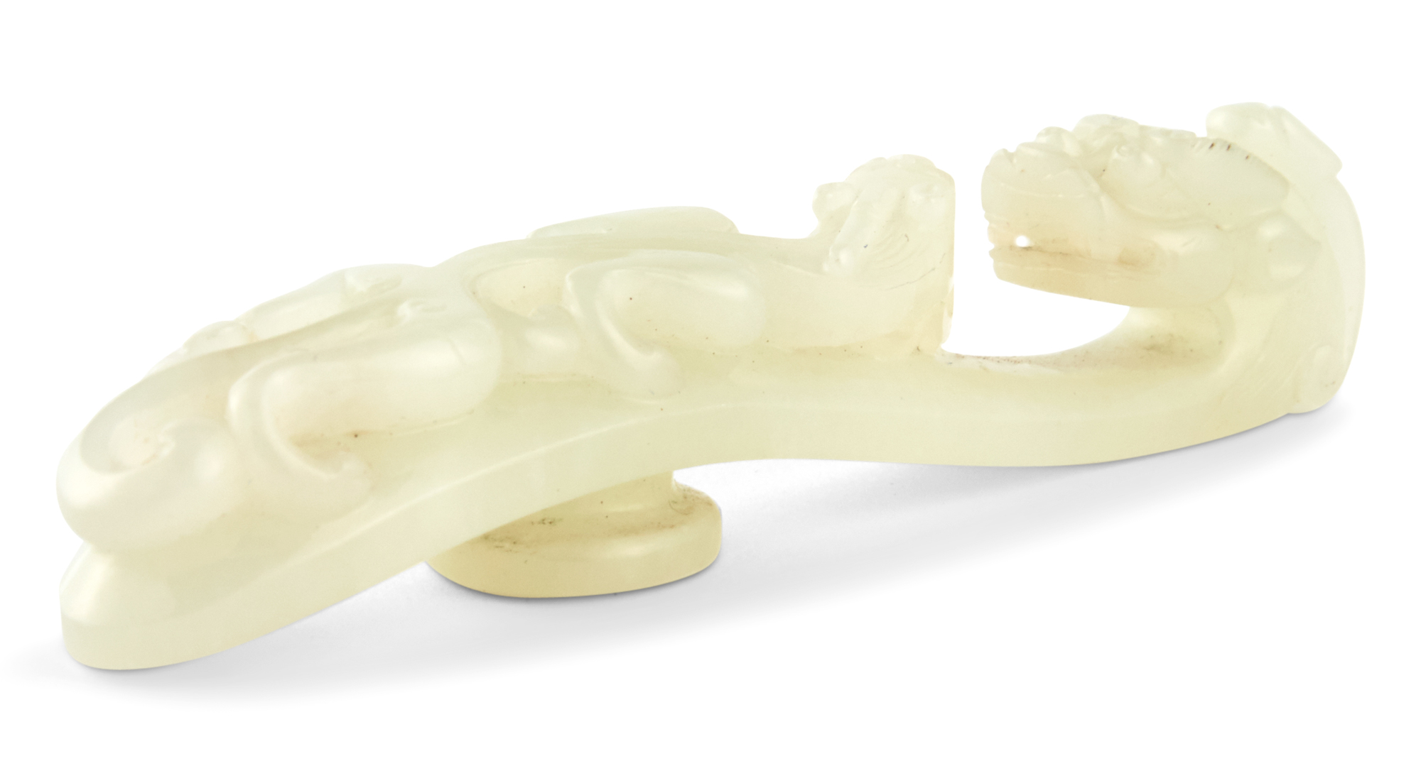 Lot image - A Chinese White Jade Belt Hook