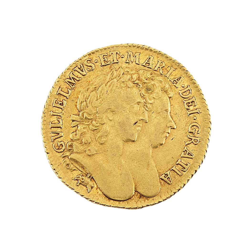 Lot image - Great Britain 1689 William & Mary Guinea Seaby 3427